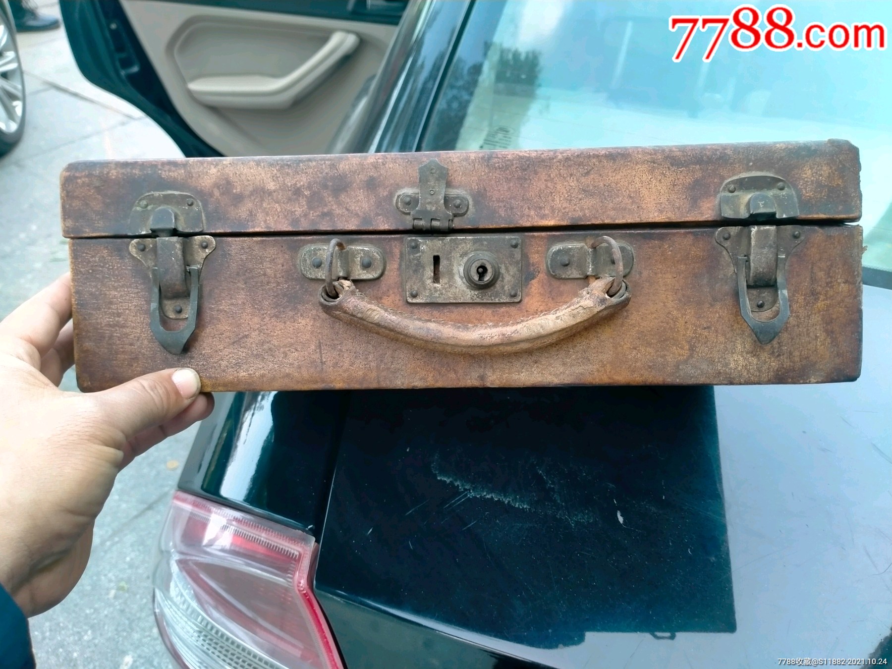 民国小号公文皮箱子带铜件黄县兴隆盛货真价实买卖商号商标吉祥印刷厂