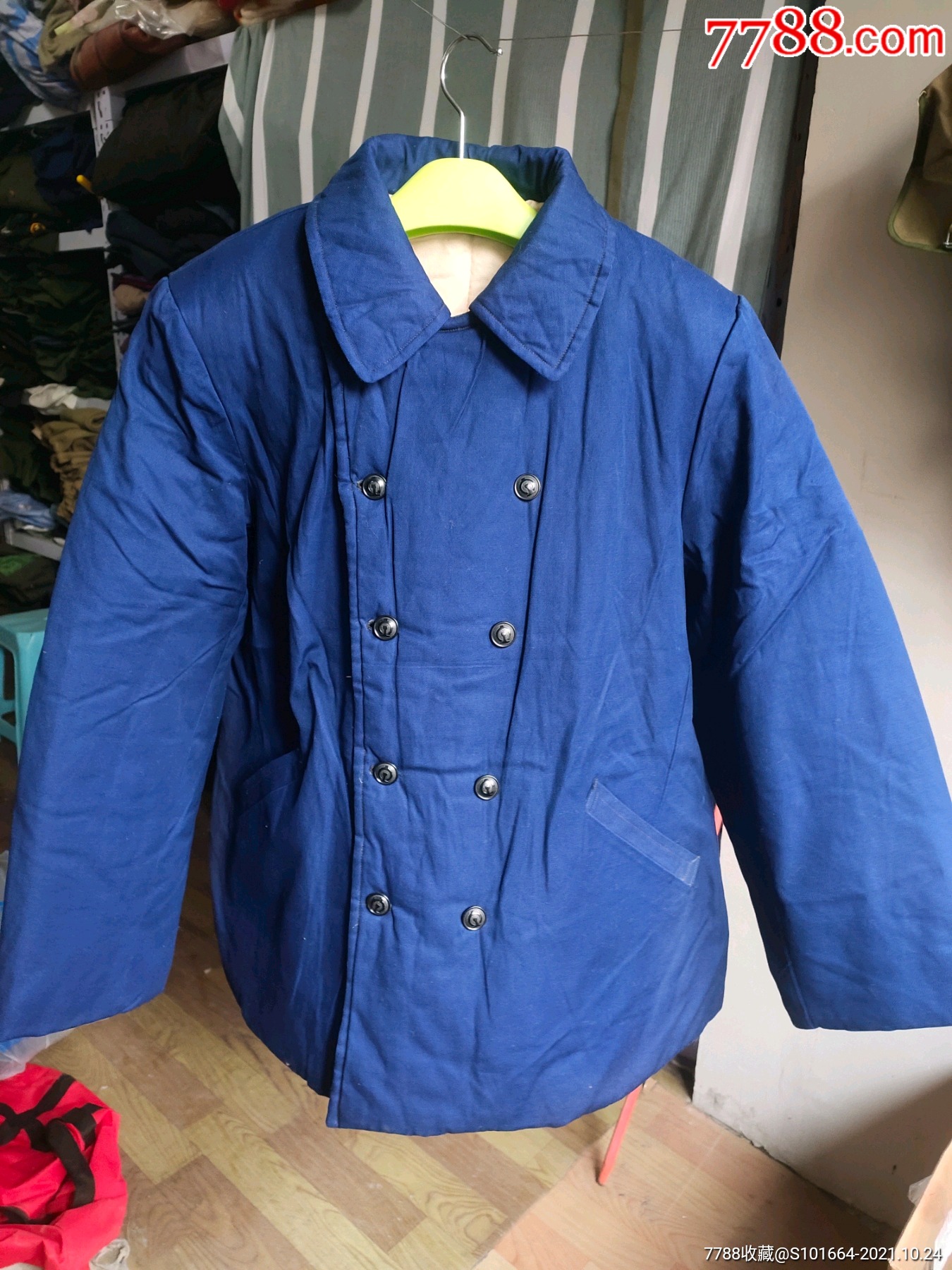 崭新铁路蓝棉卡白里棉衣