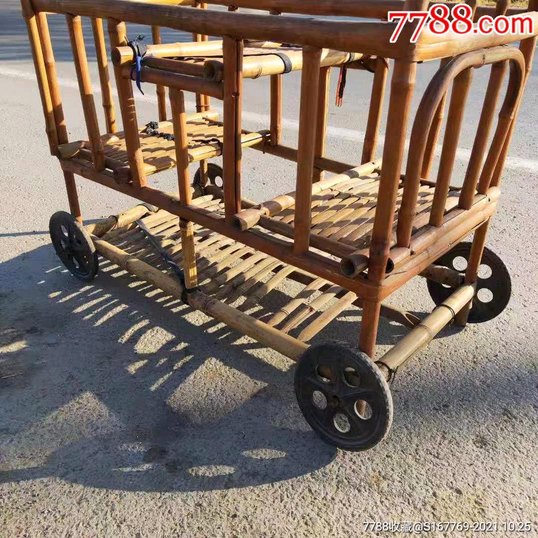 民俗老物件竹子娃娃车