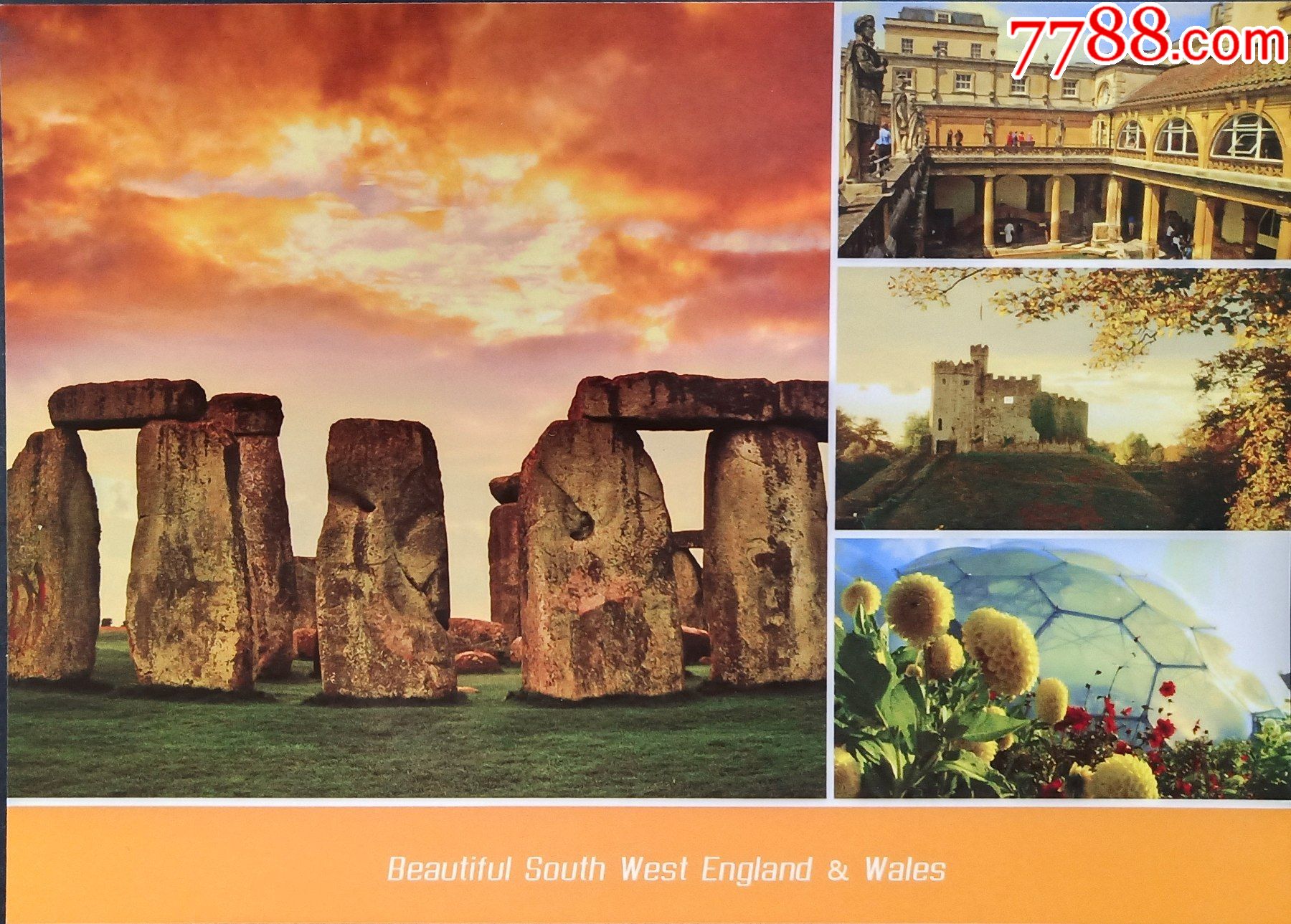 英国世界遗产巨石阵古罗马浴池博物馆等明信片