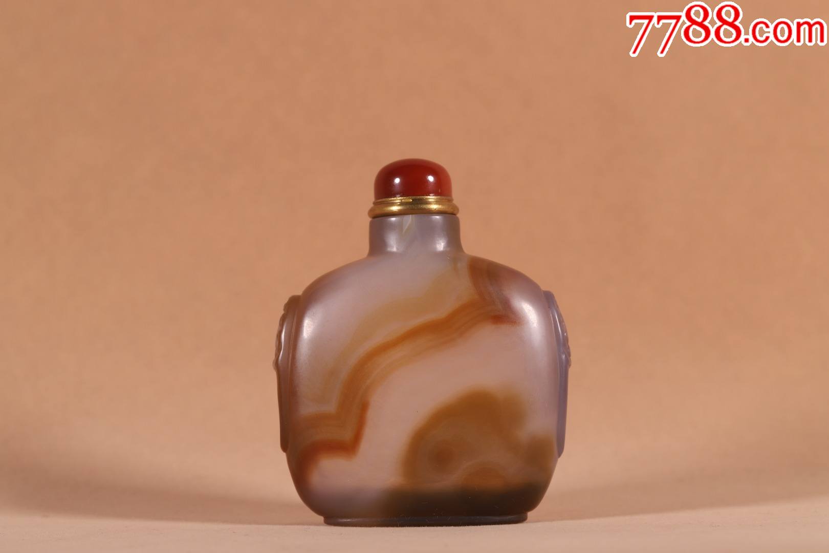 双狮耳玛瑙鼻烟壶_价格6000元_第1张_7788收藏__收藏热线