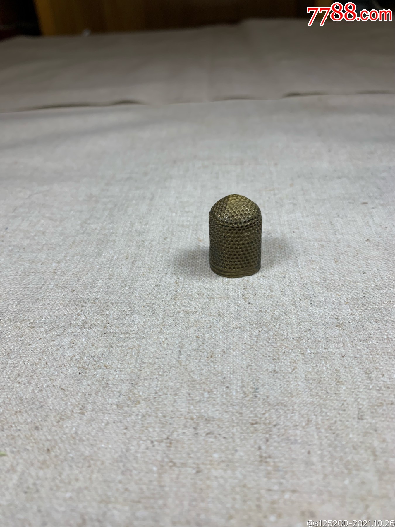 古董古玩收藏杂项清代生活用具顶针铜指套铜器