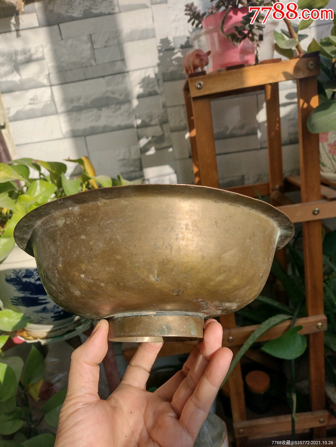 大铜碗,有裂,拍清楚了,神龛前烧纸用的,_价格168元【万般皆是缘】_第1