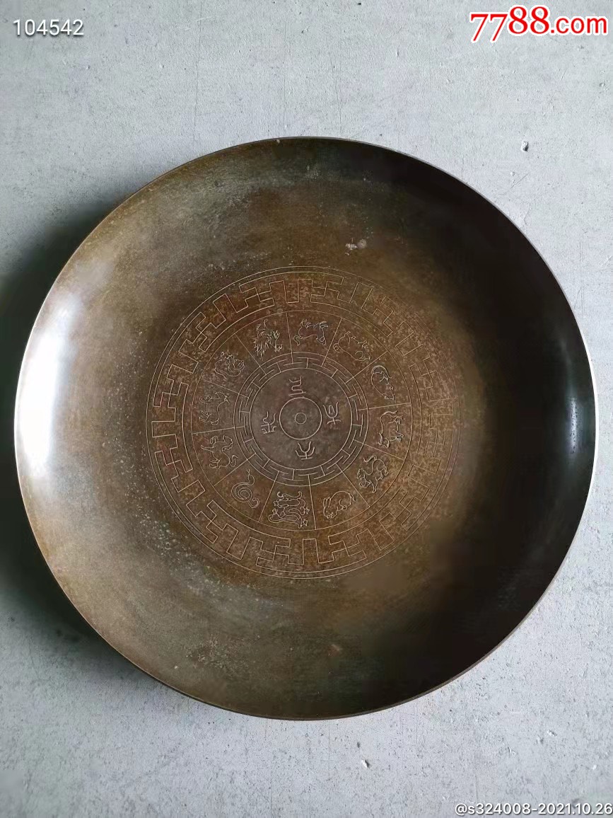 民国十二生肖铜盘.