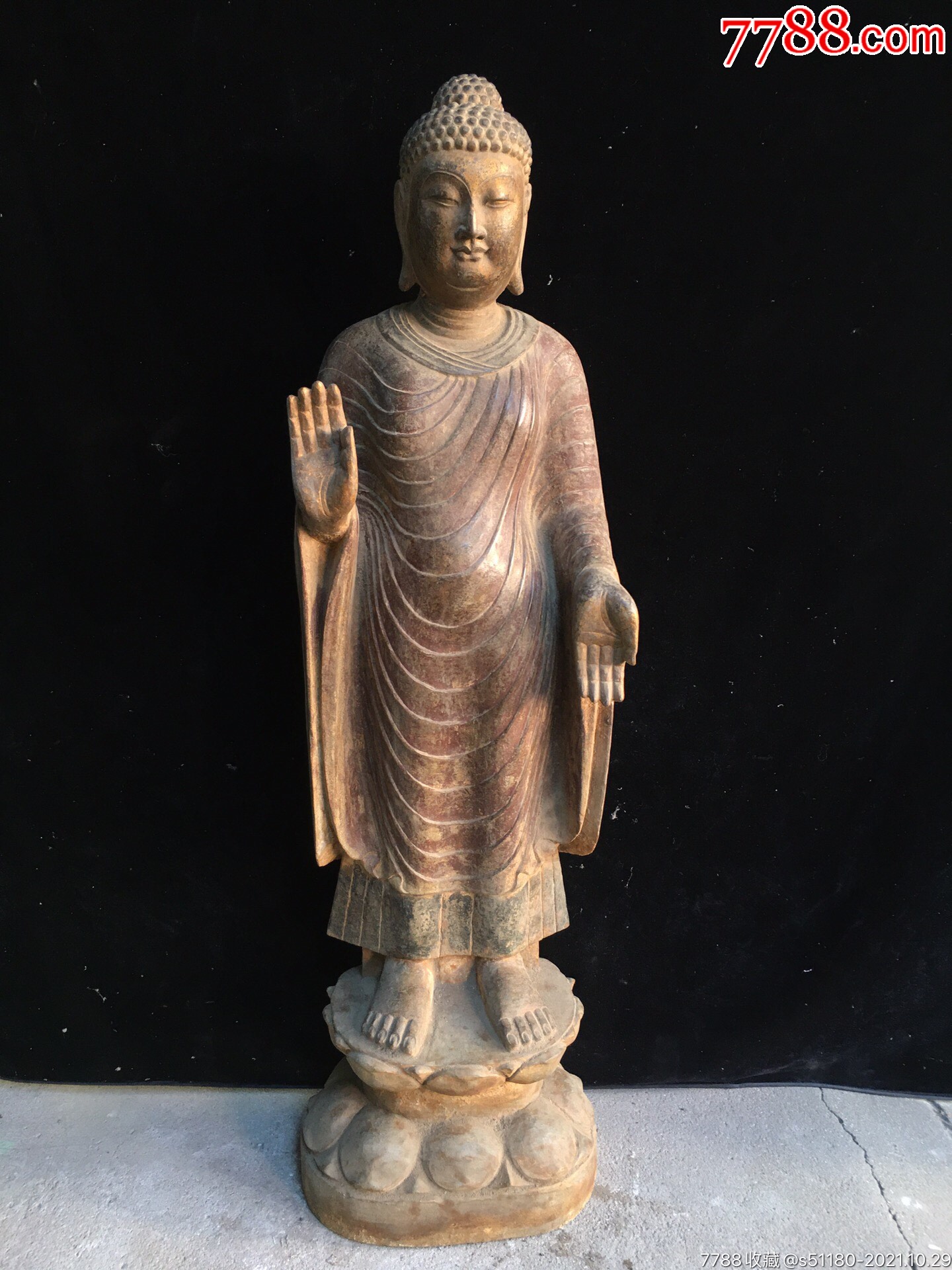 青石佛像长29厘米宽20厘米高1米大概重90斤