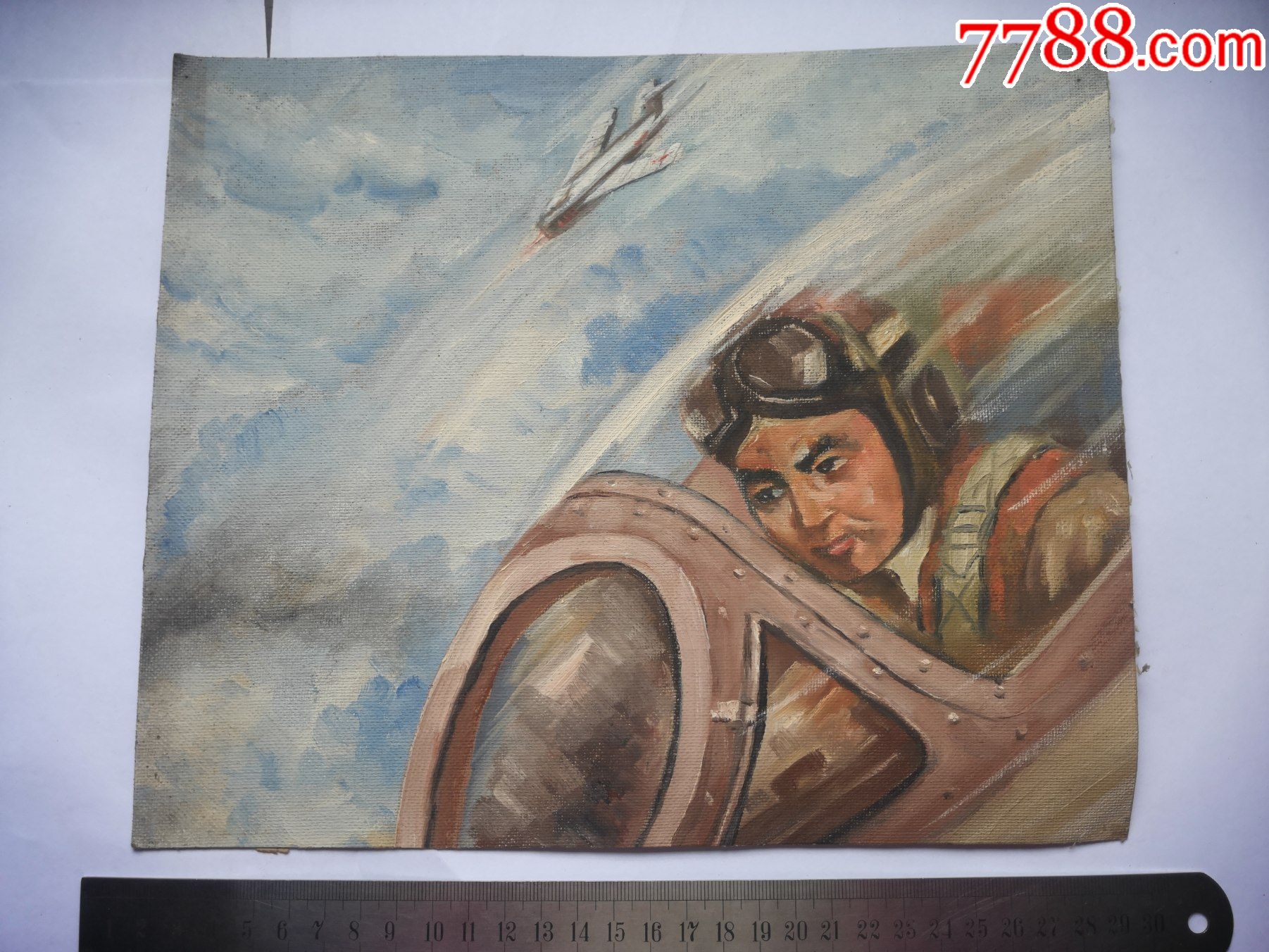 中国空军飞行员作战图5_水粉/水彩原画_湘江渡口【7788收藏__收藏热线