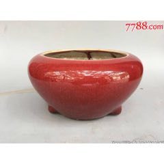 清代祭红团-红釉瓷-7788旧书网
