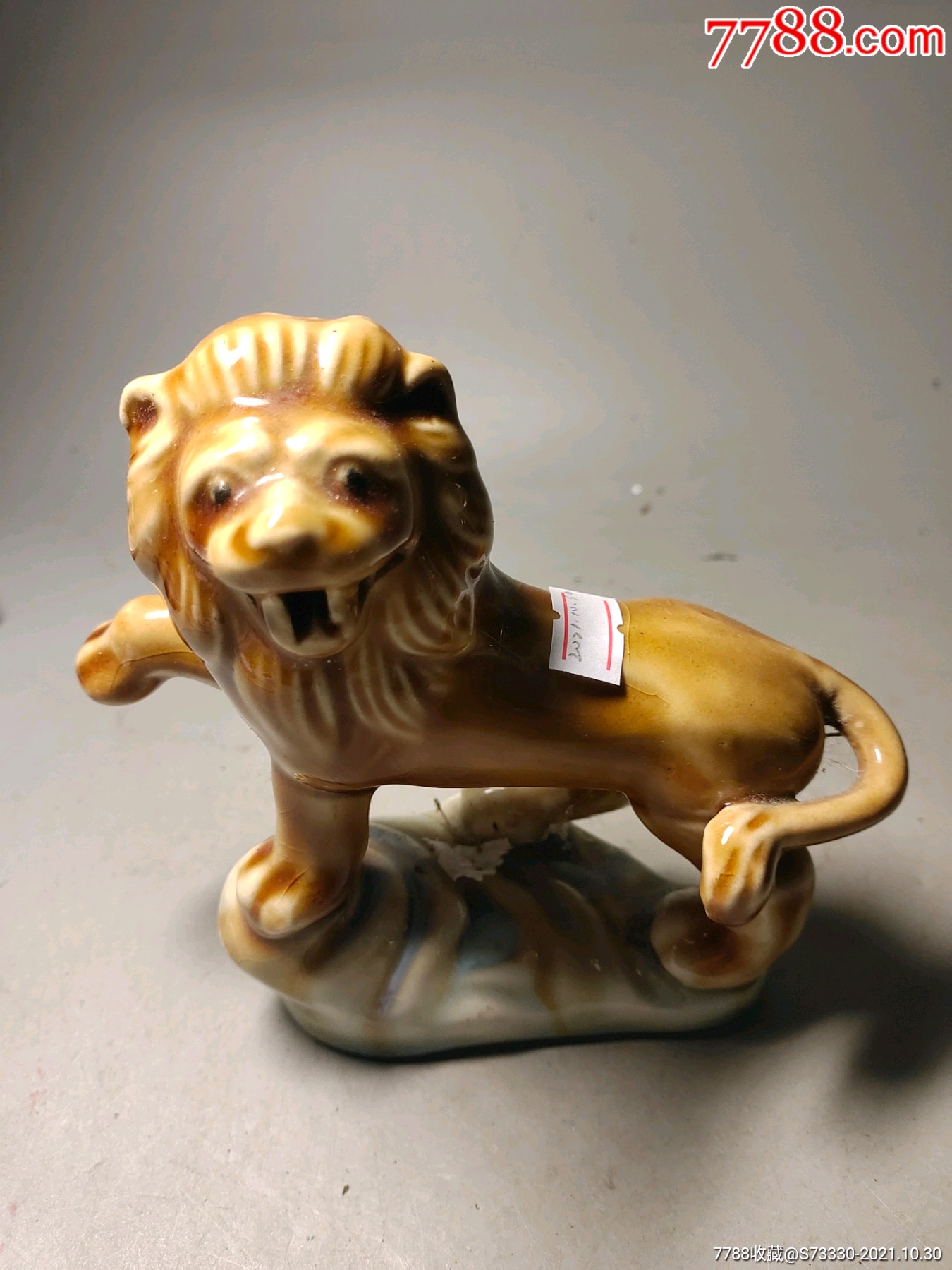80年代,酱釉狮子摆件-价格:35元-se83453342-雕塑瓷/瓷雕-零售-7788