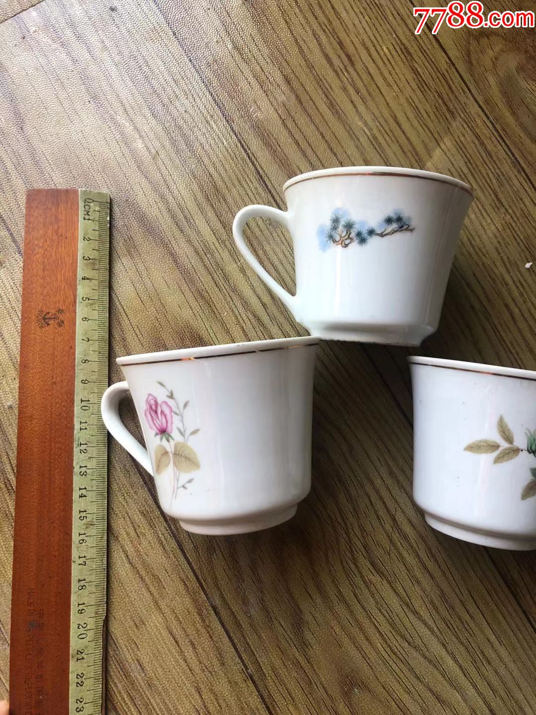 70年代小茶杯图案随机发货瓷器