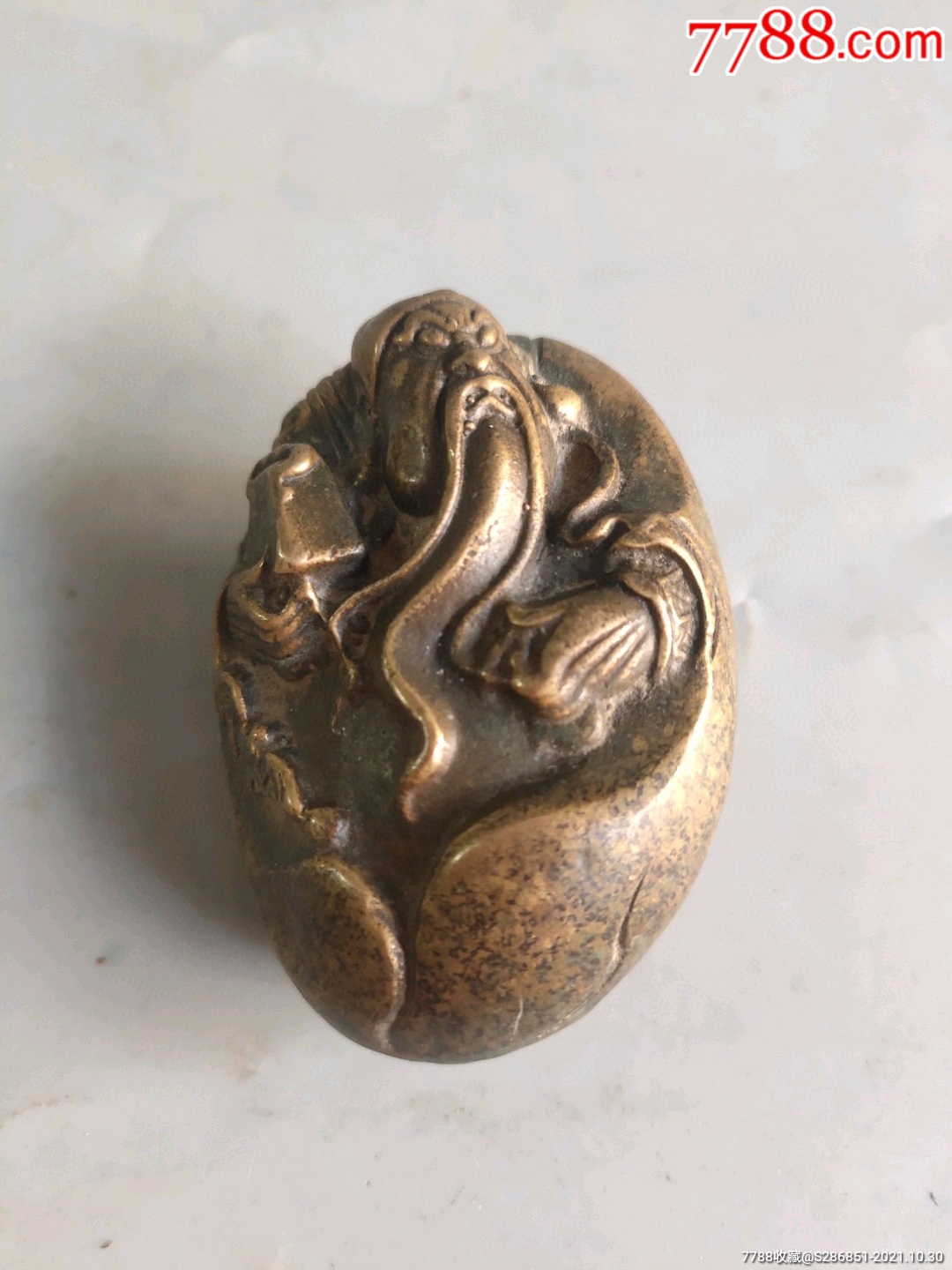 铜关公手把件,不议价