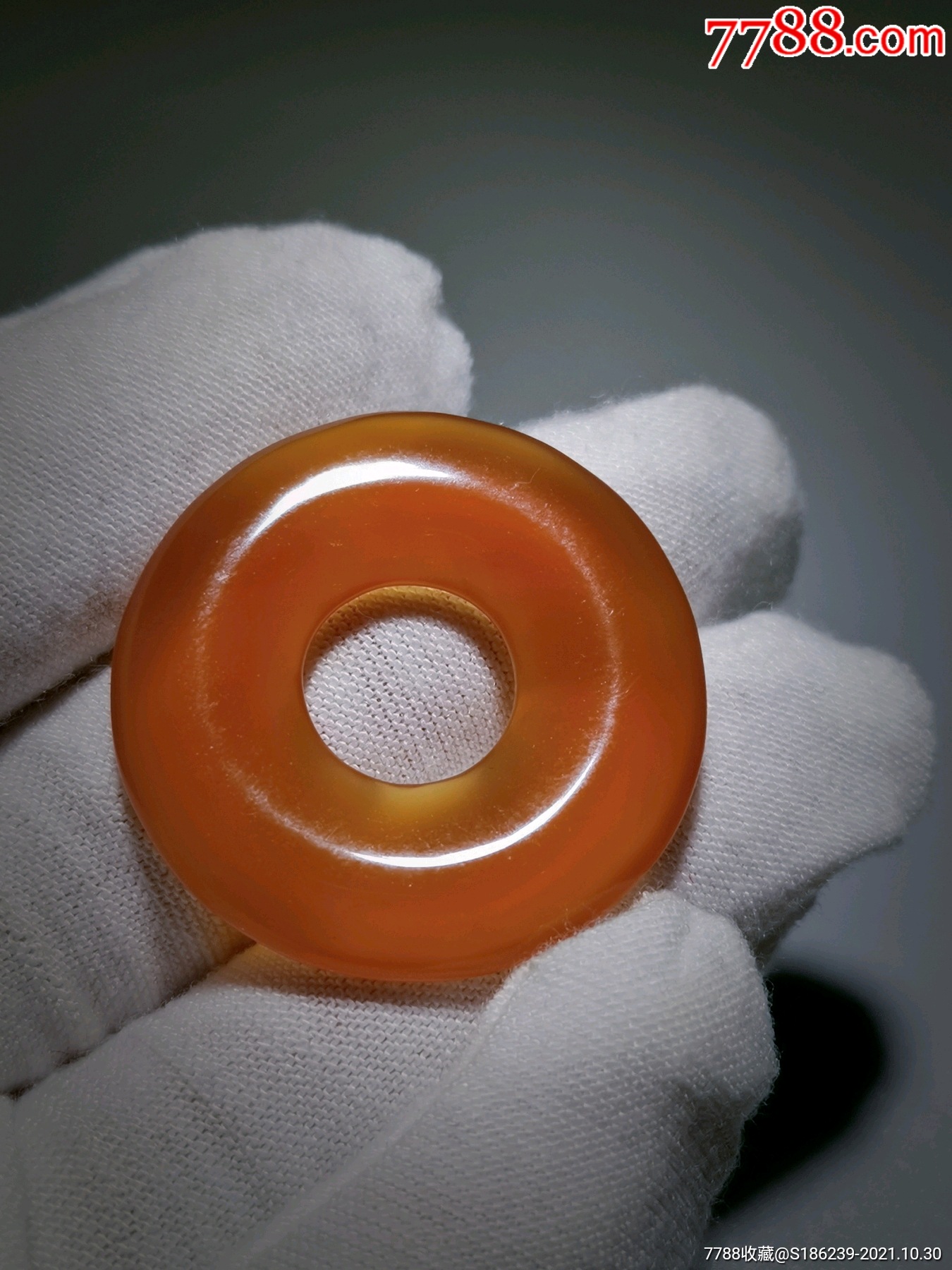 明清传世老玛瑙平安扣规格外径32内径12厚45mm顺丰到付