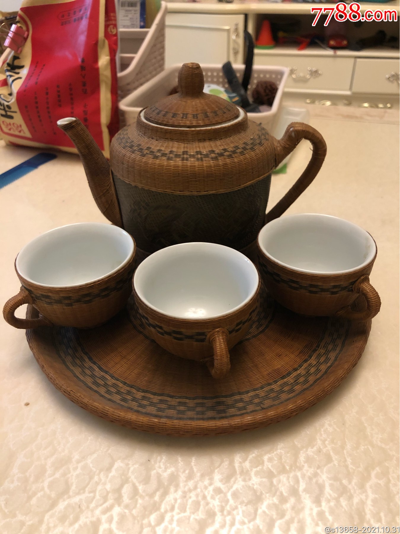 竹丝扣瓷工艺茶具一套出口创汇qii_价格1200元_第1张_7788收藏__收藏