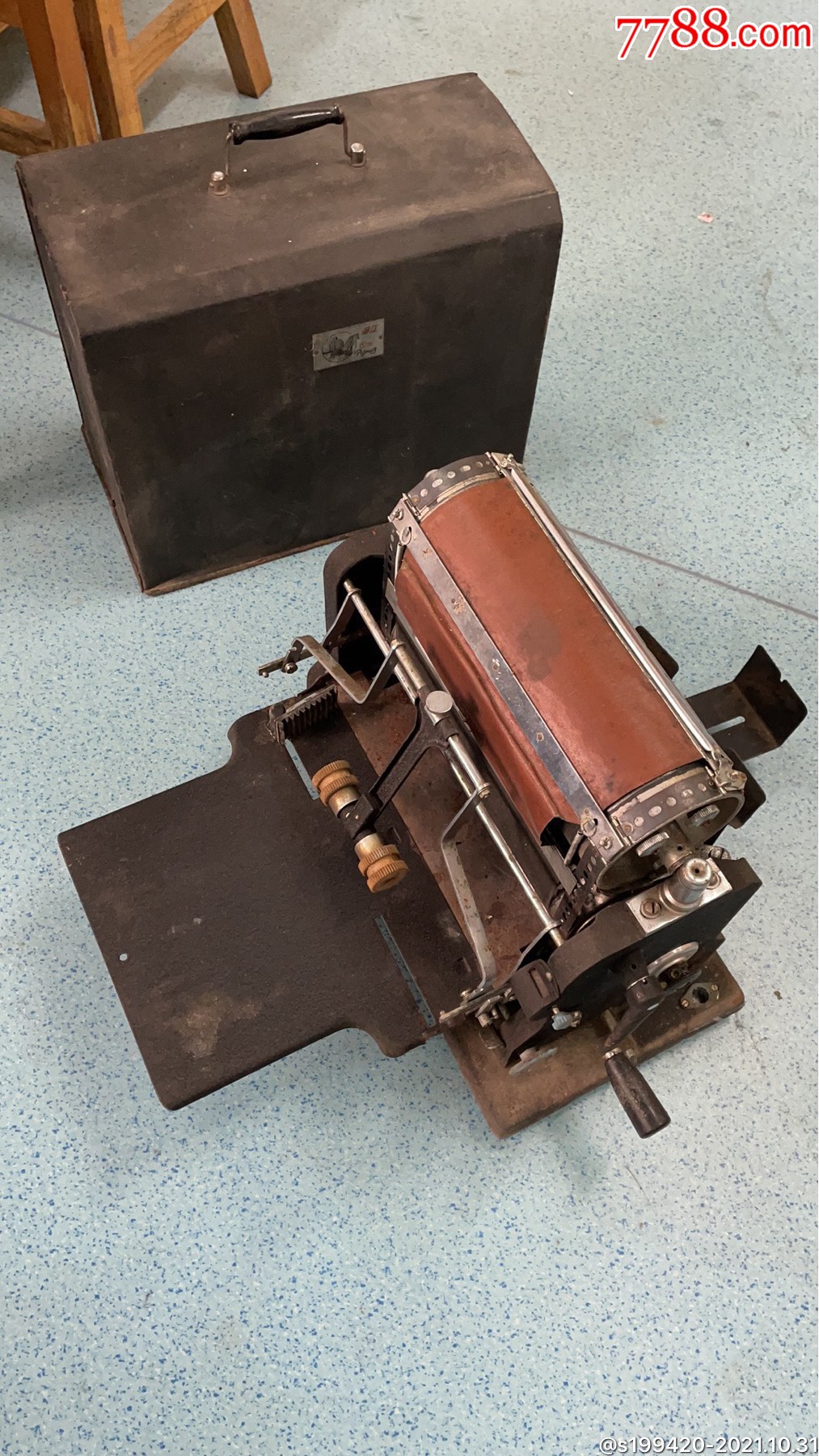 80年代上海产浦江牌手摇油印机零件齐全保存完好展馆装修装饰