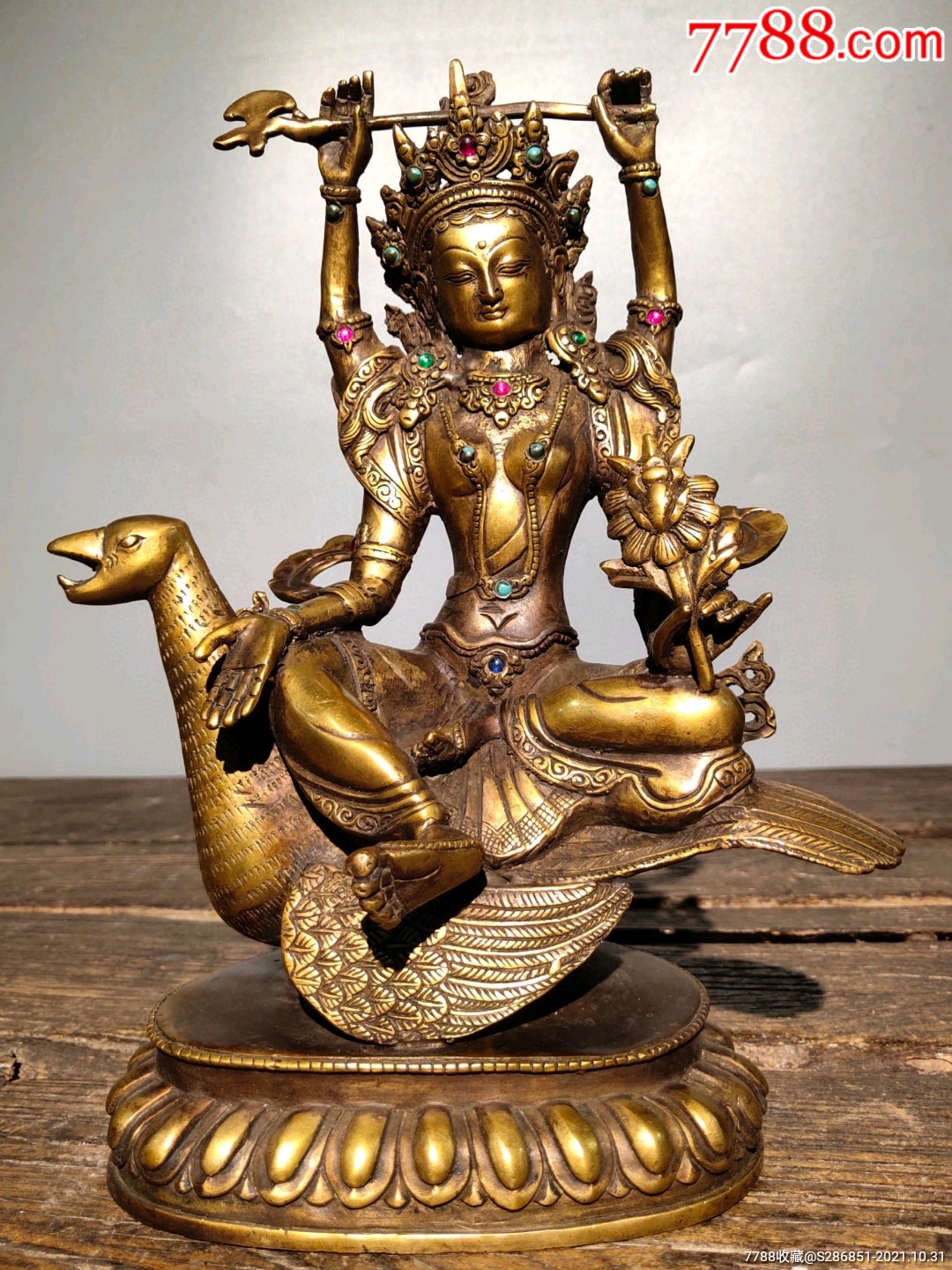 铜圣救度佛母二十一佛母像摆件不议价