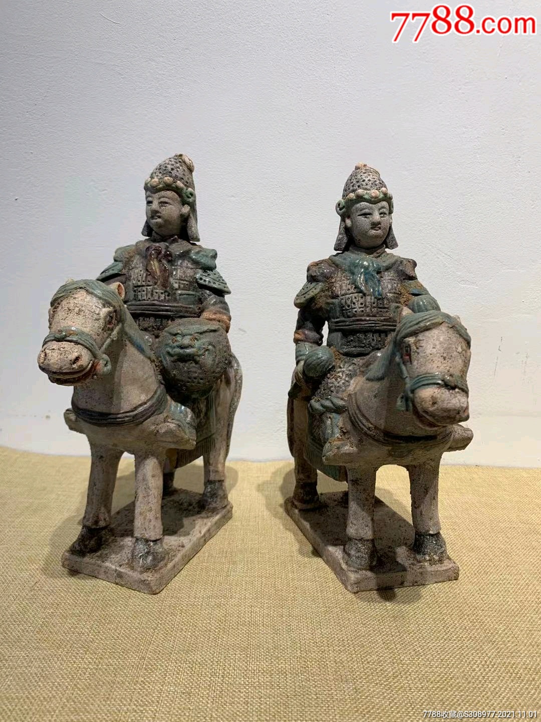 "商品>>>>99明代三彩骑马陶俑一套五品以下￥9,00099明代珐华彩