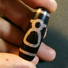 黑紫皮朱砂爆满双贵人象雄天珠【宝贝尺寸】:长36.5宽13?