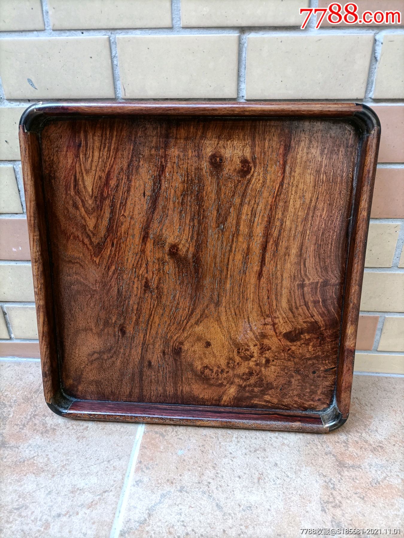 旧藏晚清民国黄花梨木盘