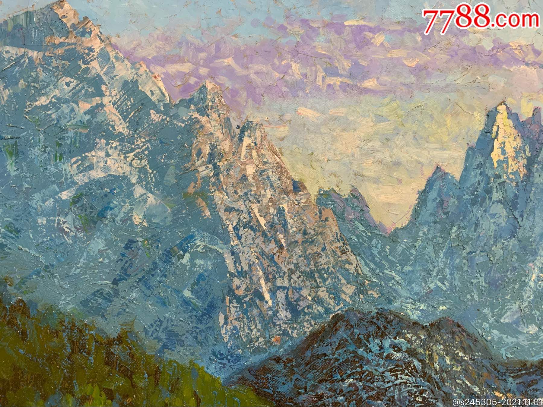 朝鲜油画山水风景著名美术家方仁洙,油画原画,风景油画原画,21世纪10
