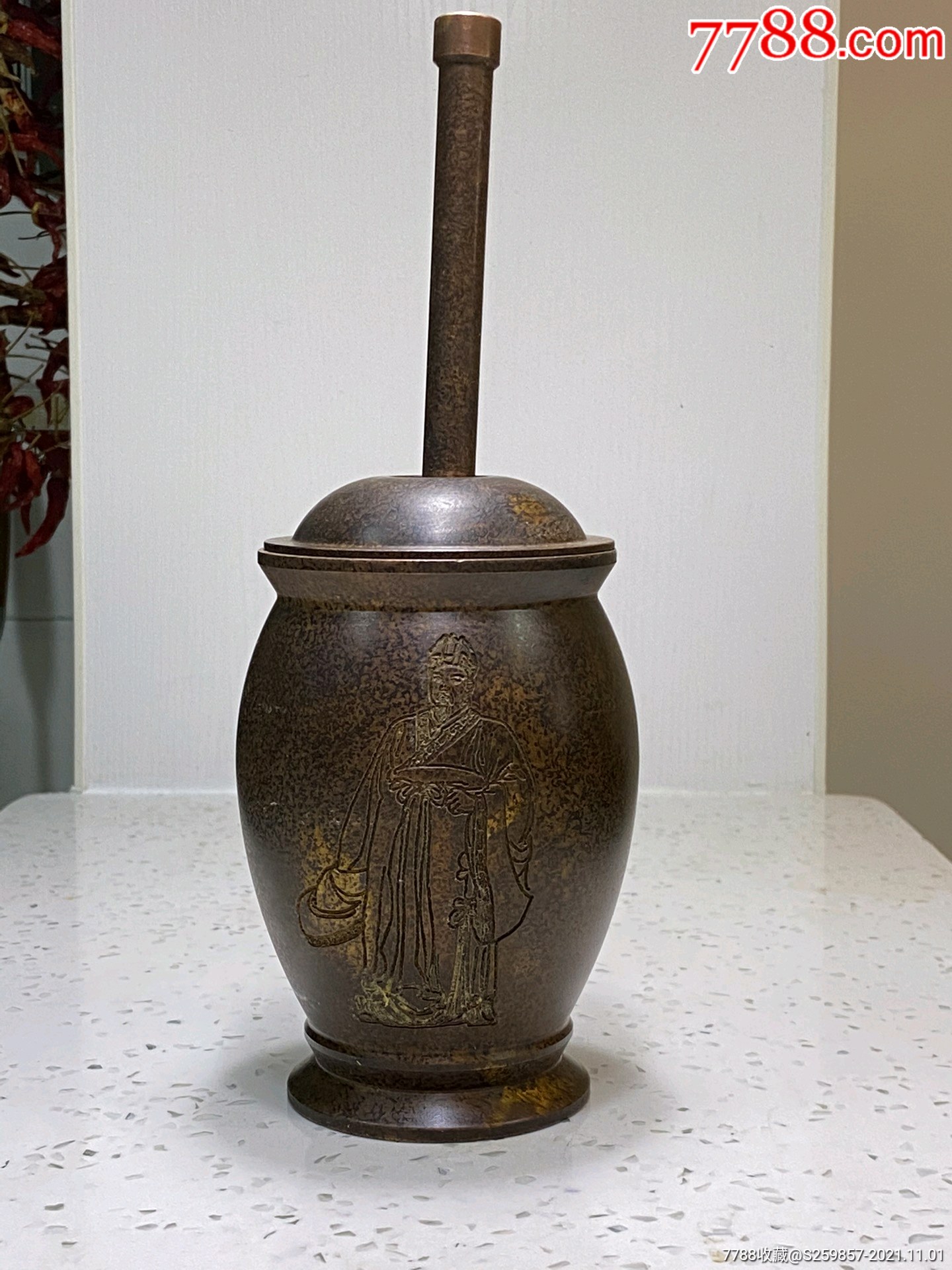 铜质捣药罐全品完整