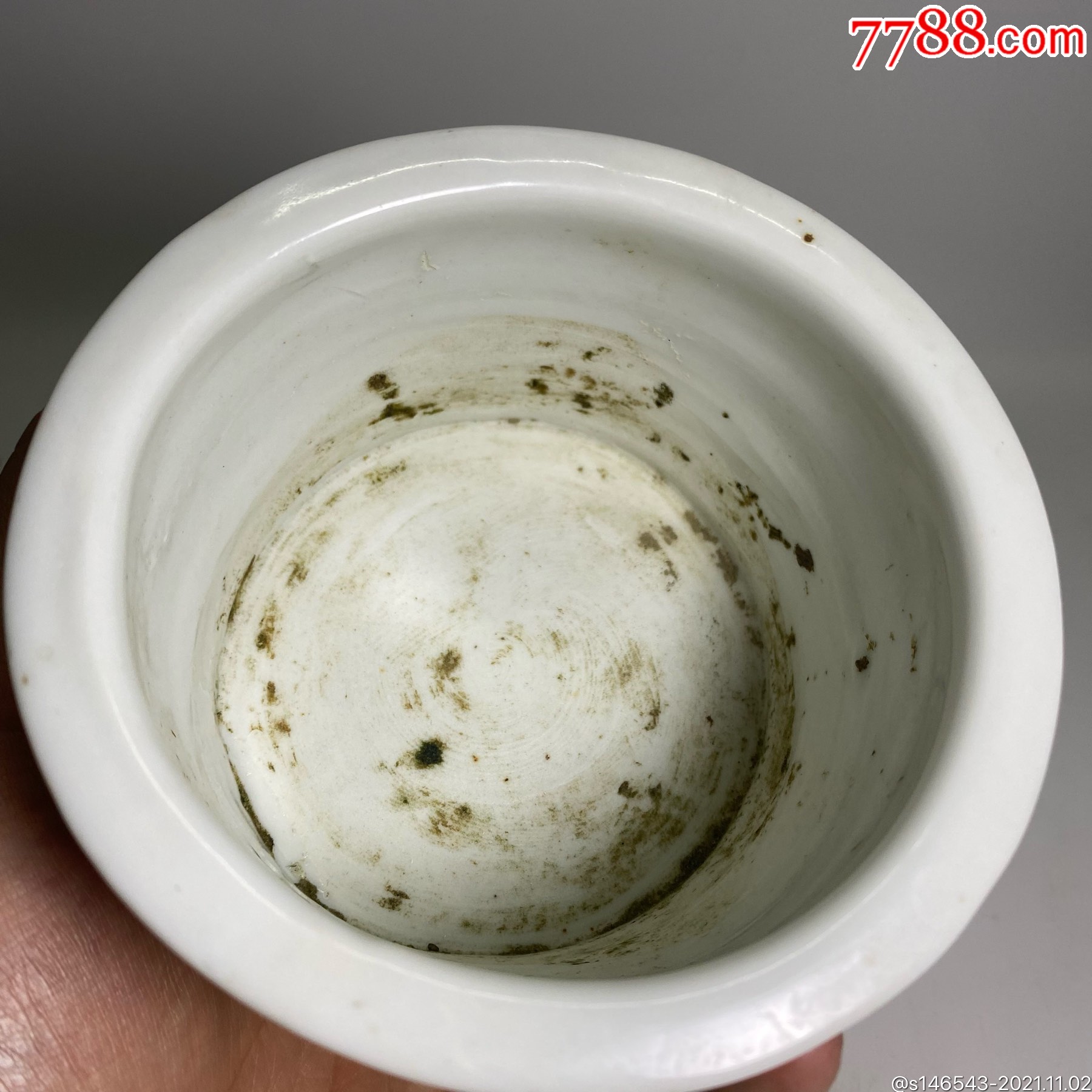 清代寿字白瓷香炉釉水漂亮器型规整火石红自然全品尺寸106