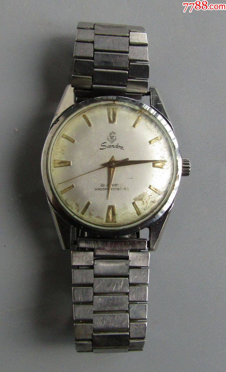 瑞士山度士手动机械古董男表