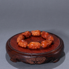 旧藏田黄石瑞兽手串a23s15f_寿山石_南风古照【7788旧书网】