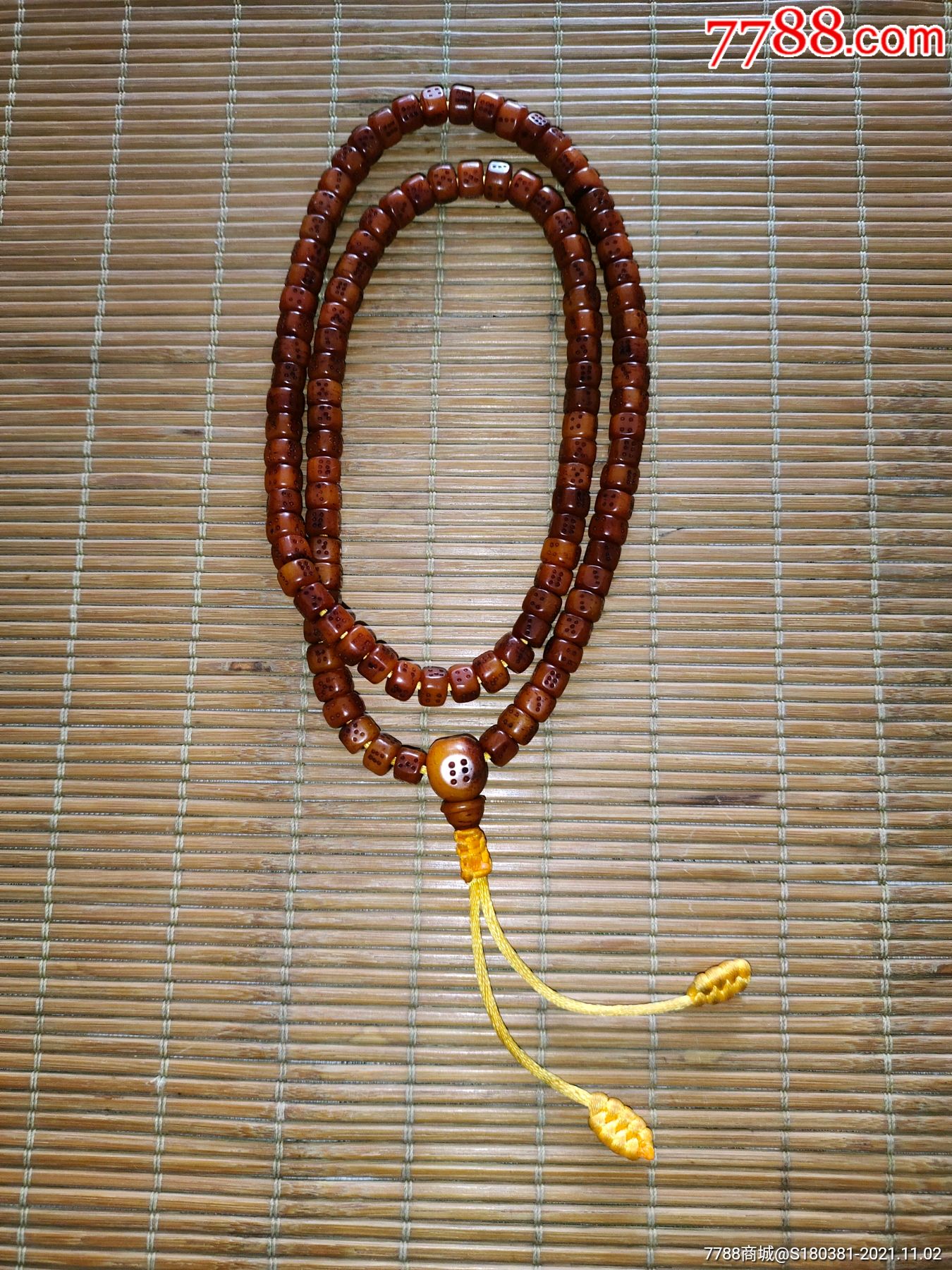 老驼骨精雕骰子脖挂项链色子108多层手串手链寓意相思之情男女手饰品