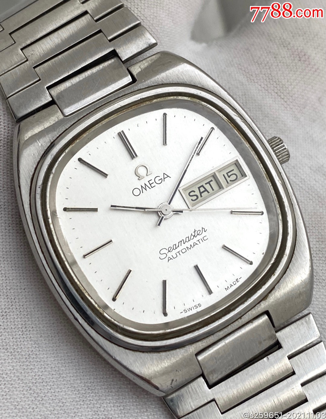 欧米茄原装自动双历古董表