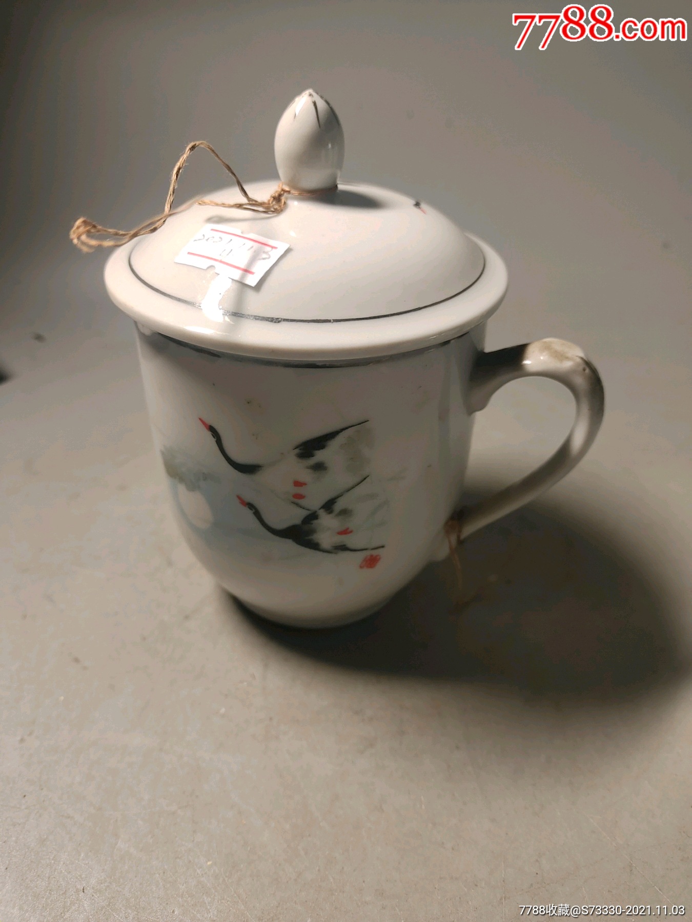 80年代左右中国界牌仙鹤茶杯一只4