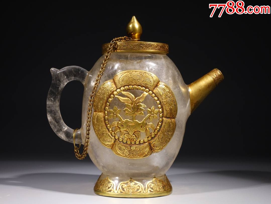 水晶包金花卉纹执壶