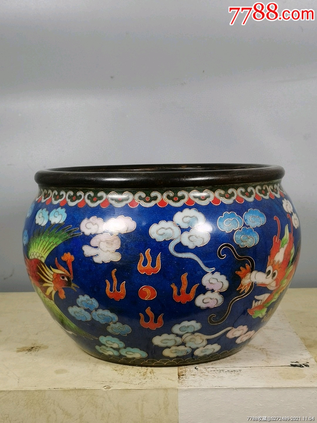 景泰蓝龙凤缸,不议价