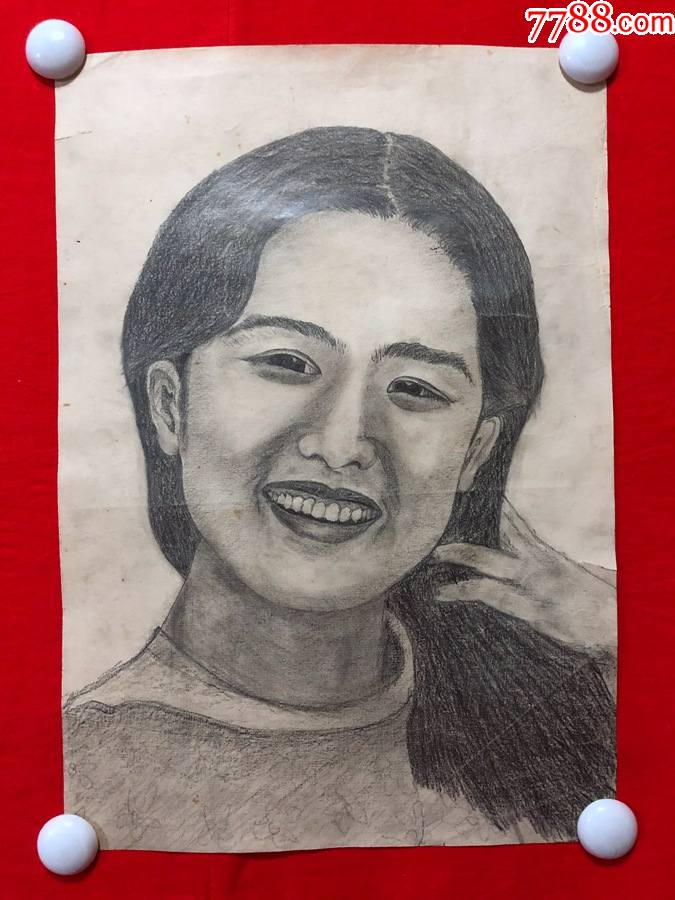 书画14910素描画人物尺寸约为3927厘米