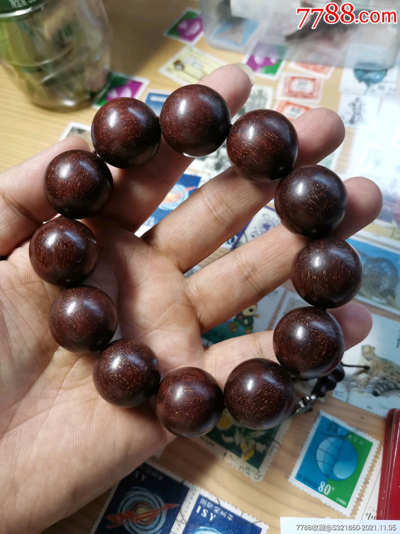 小叶紫檀手串12颗