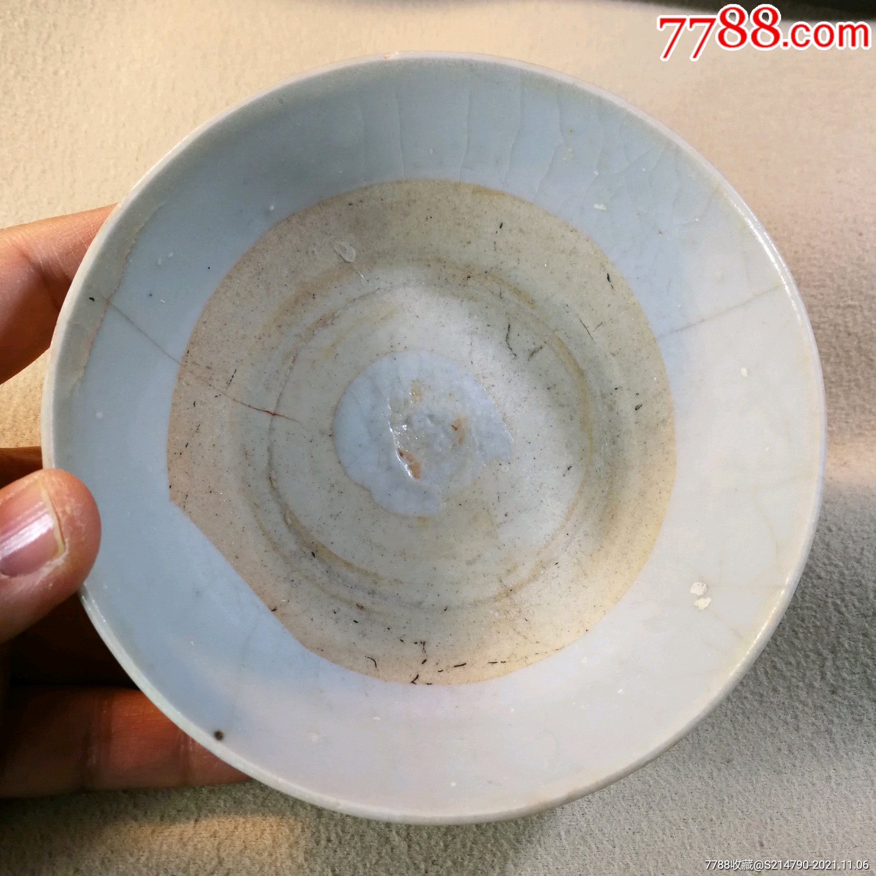 明代早中期青花碗口径117高57厘米左右底足大乳突非常显著的明代早