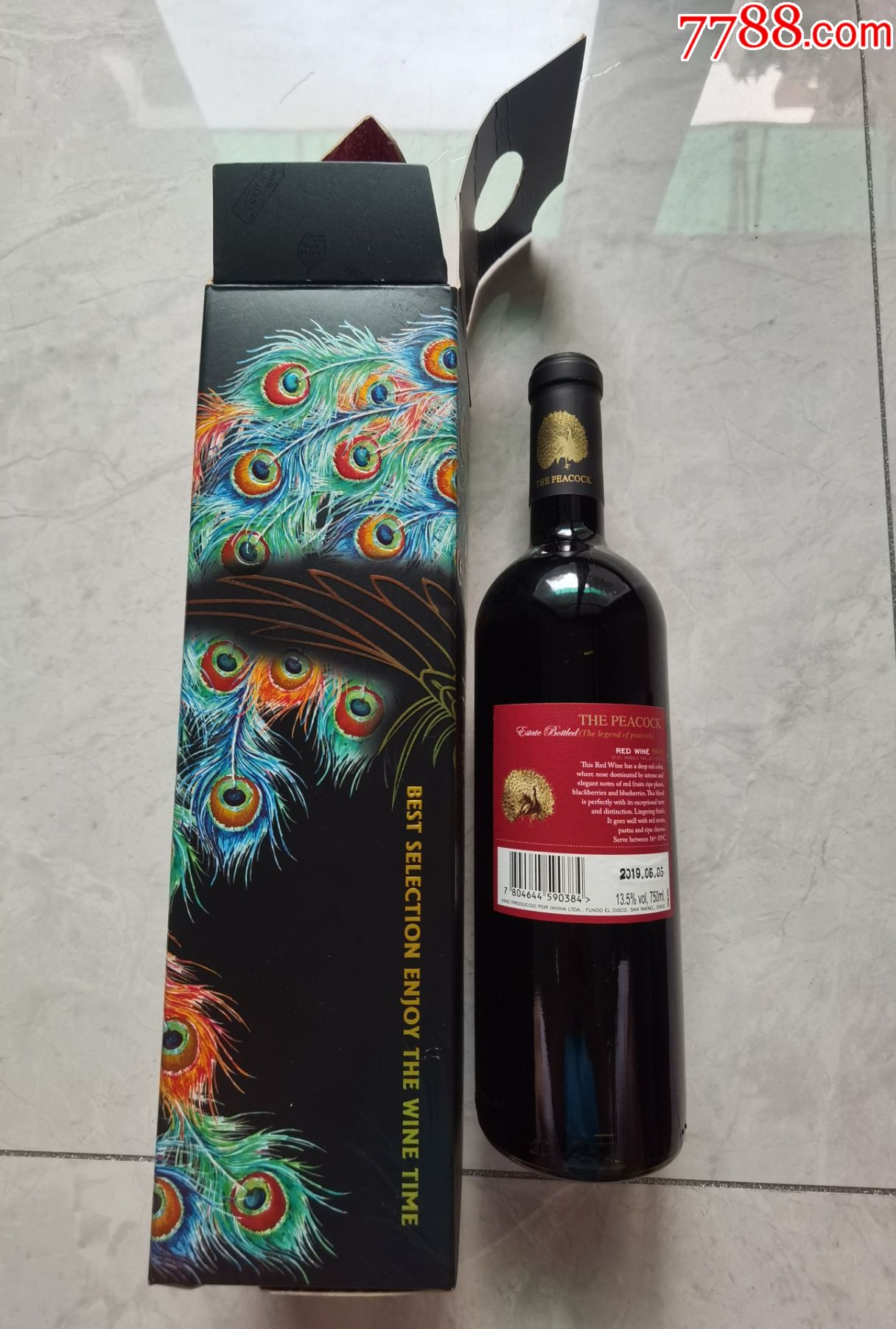 红酒thepeacock红葡萄酒