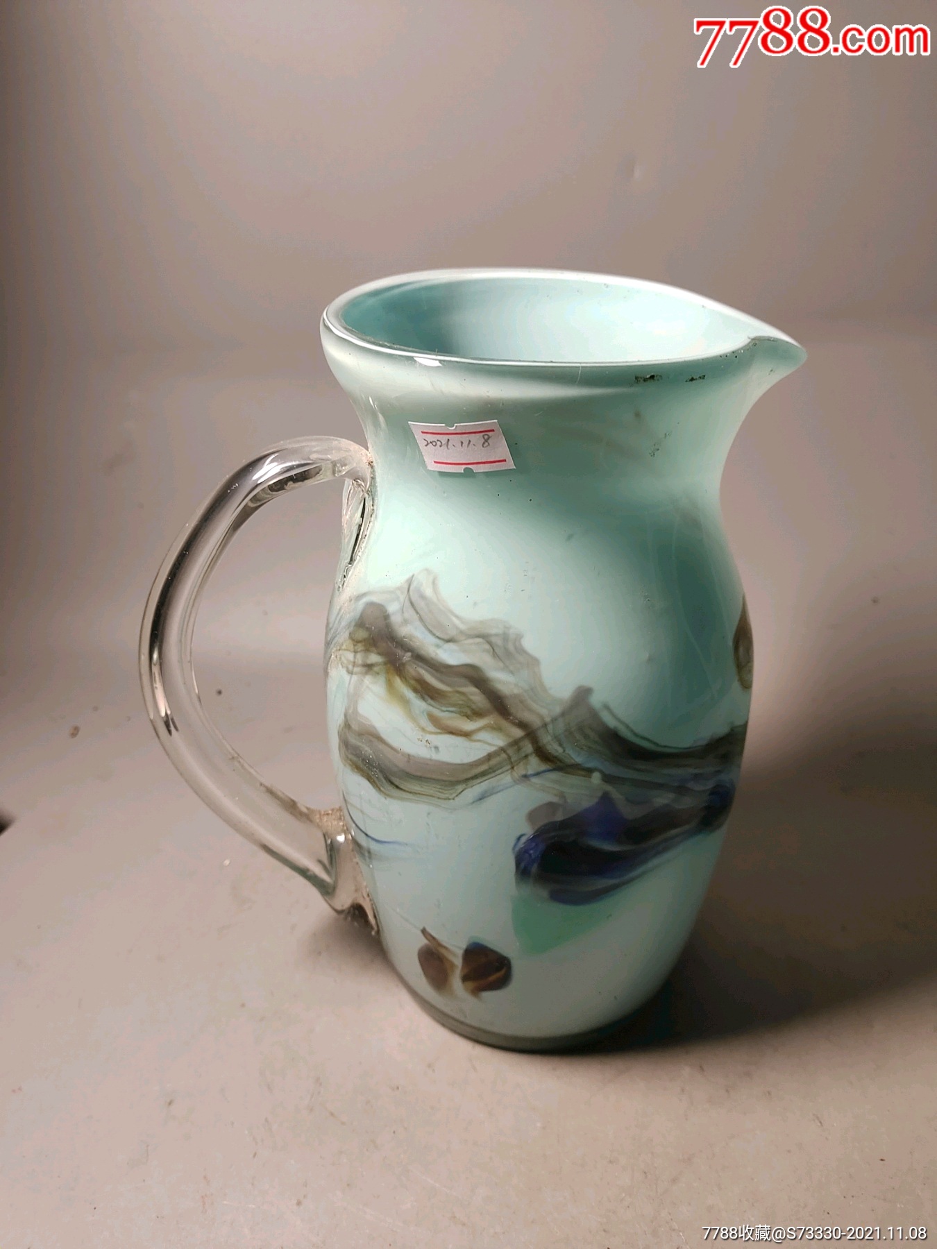 怀旧老物件80年代左右拉丝玻璃凉水壶一把