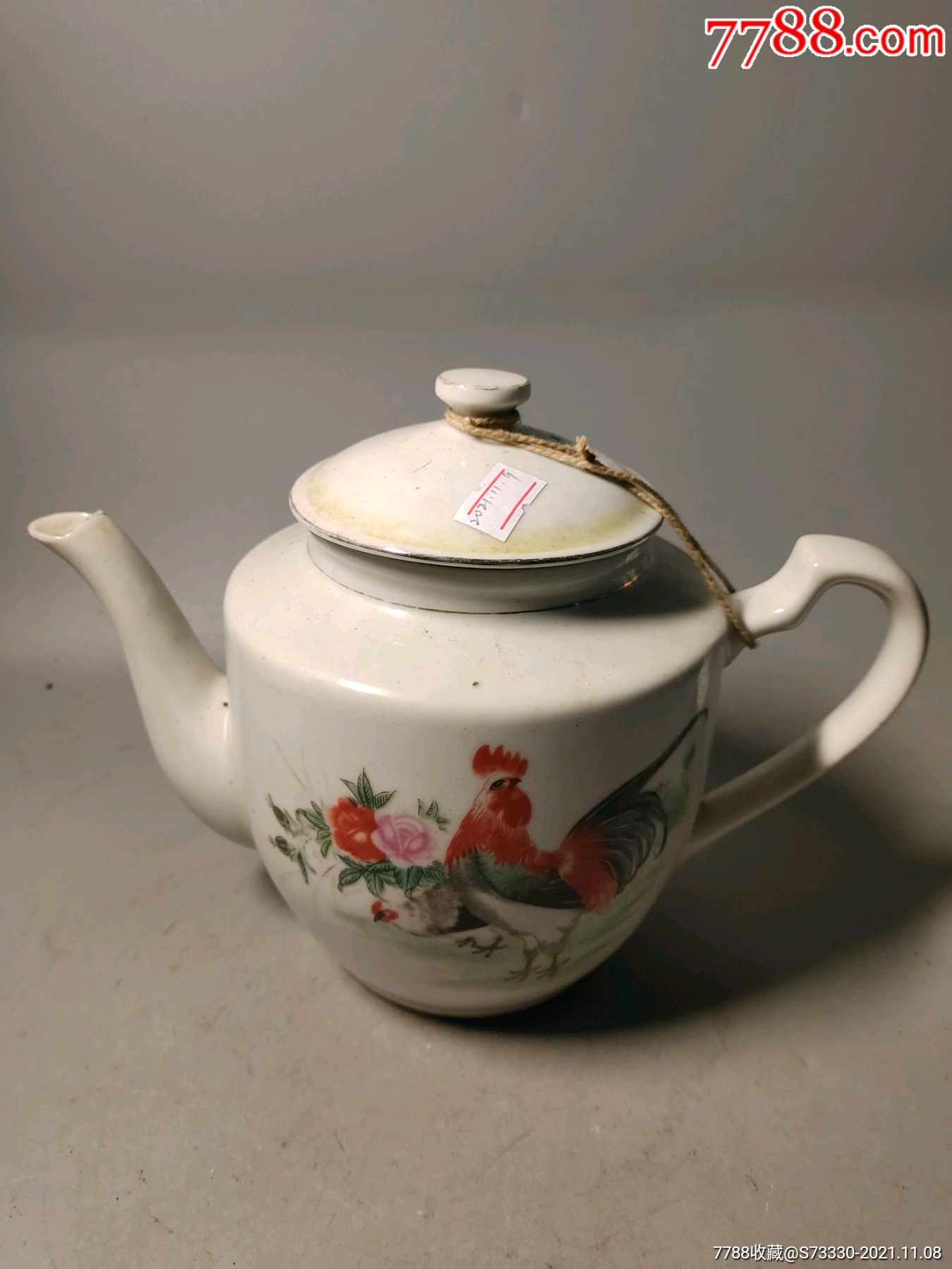 80年代左右,大吉大利茶壶一把,后配盖-价格:60元-se83625648-彩绘瓷