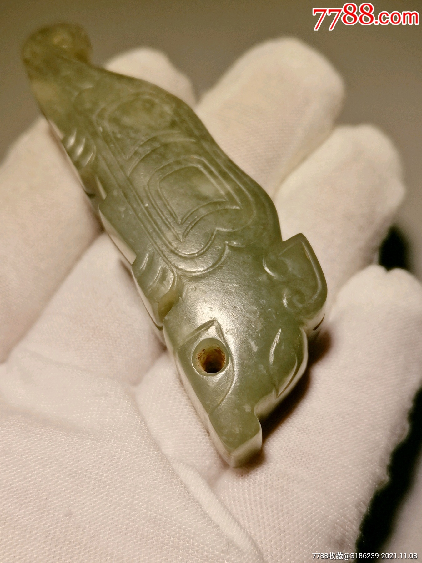 古玉老玉和田玉高古玉东周和田青玉兽圆雕