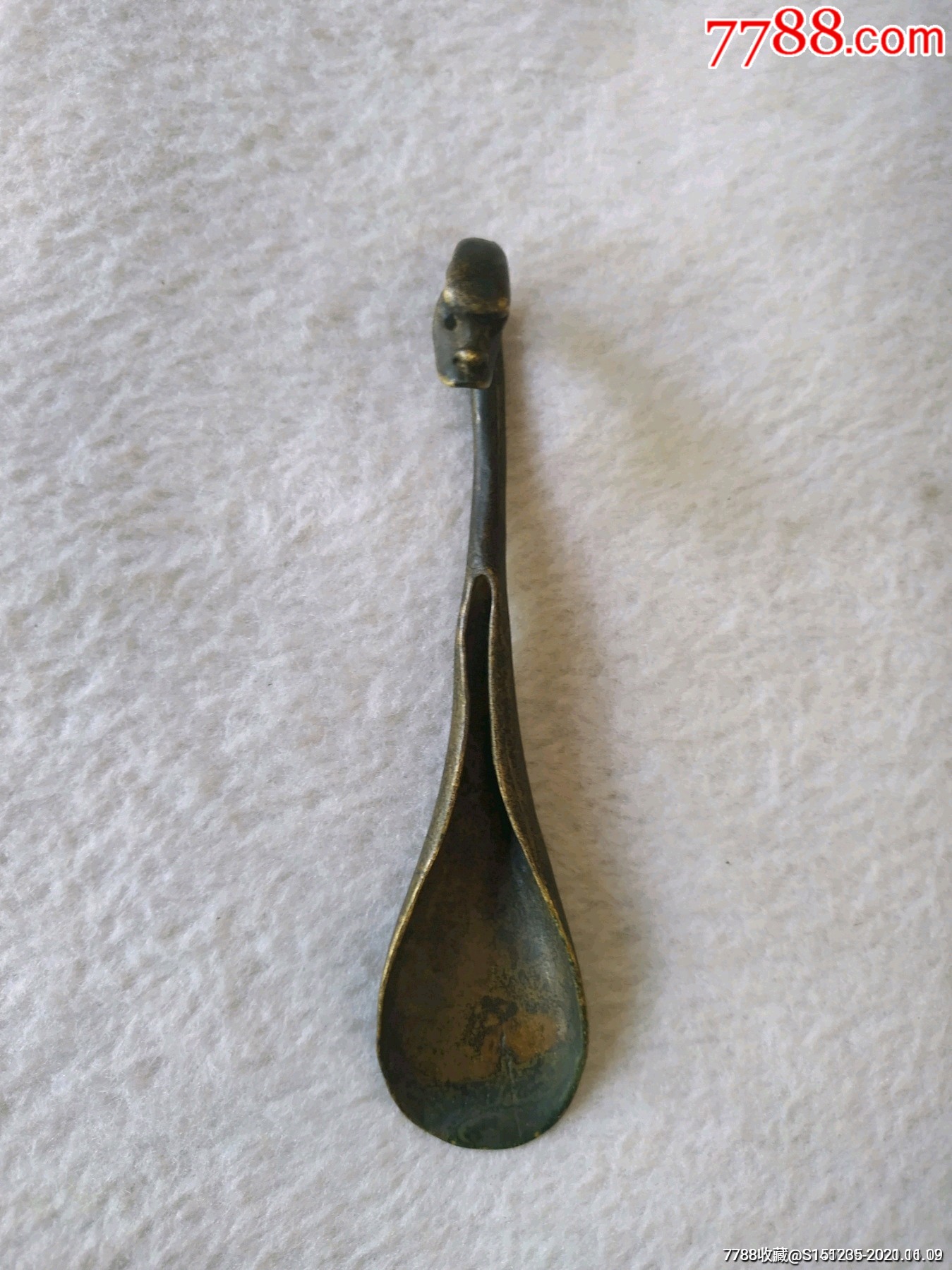 民国老铜药勺造型少见喜欢的不要错过细节如图