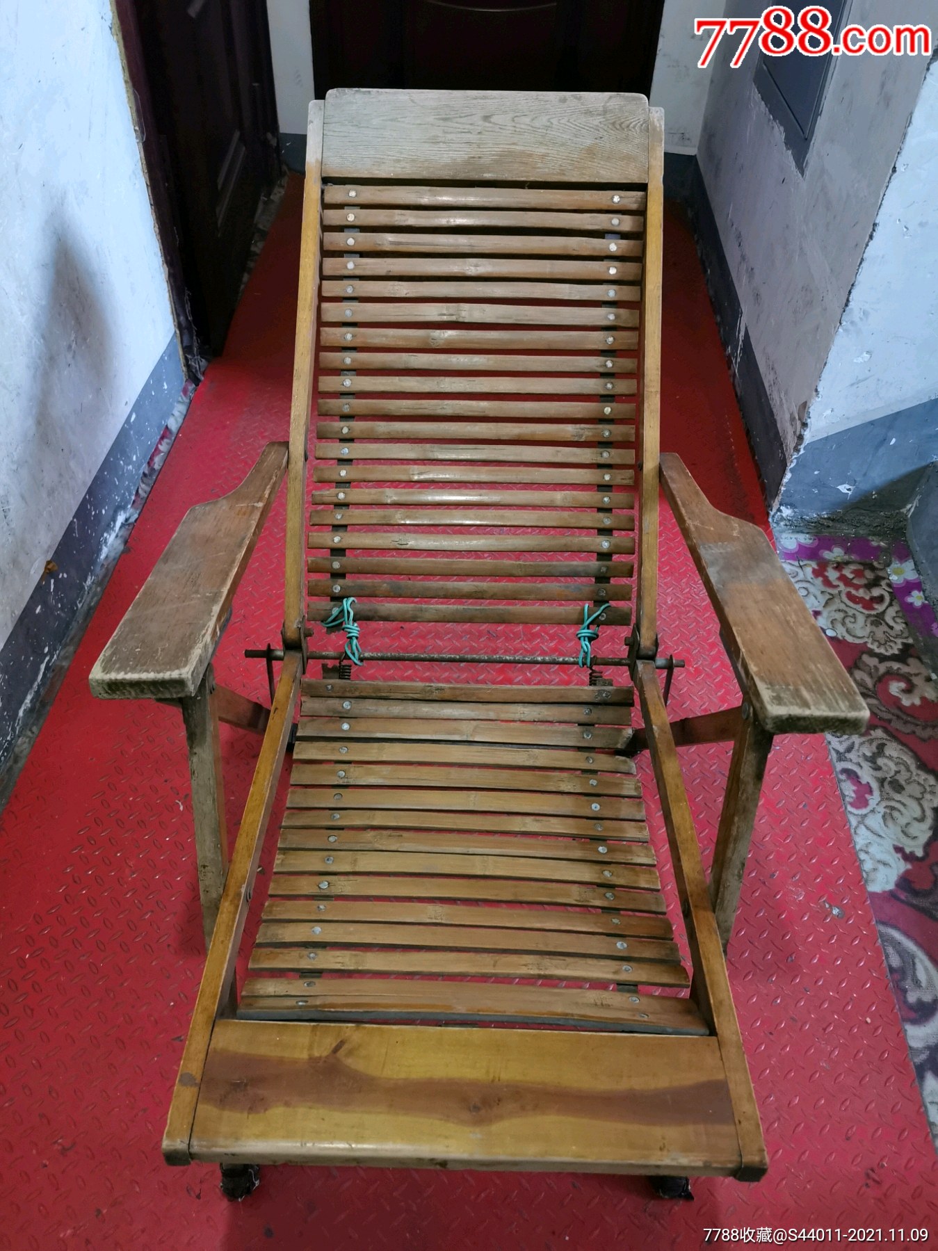 老折叠木躺椅老物件