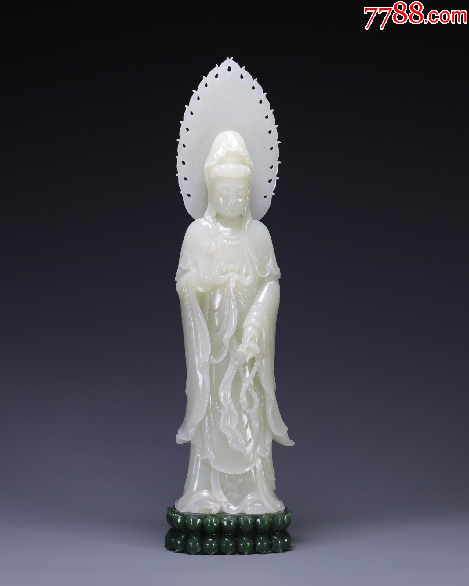 和田玉观音站像