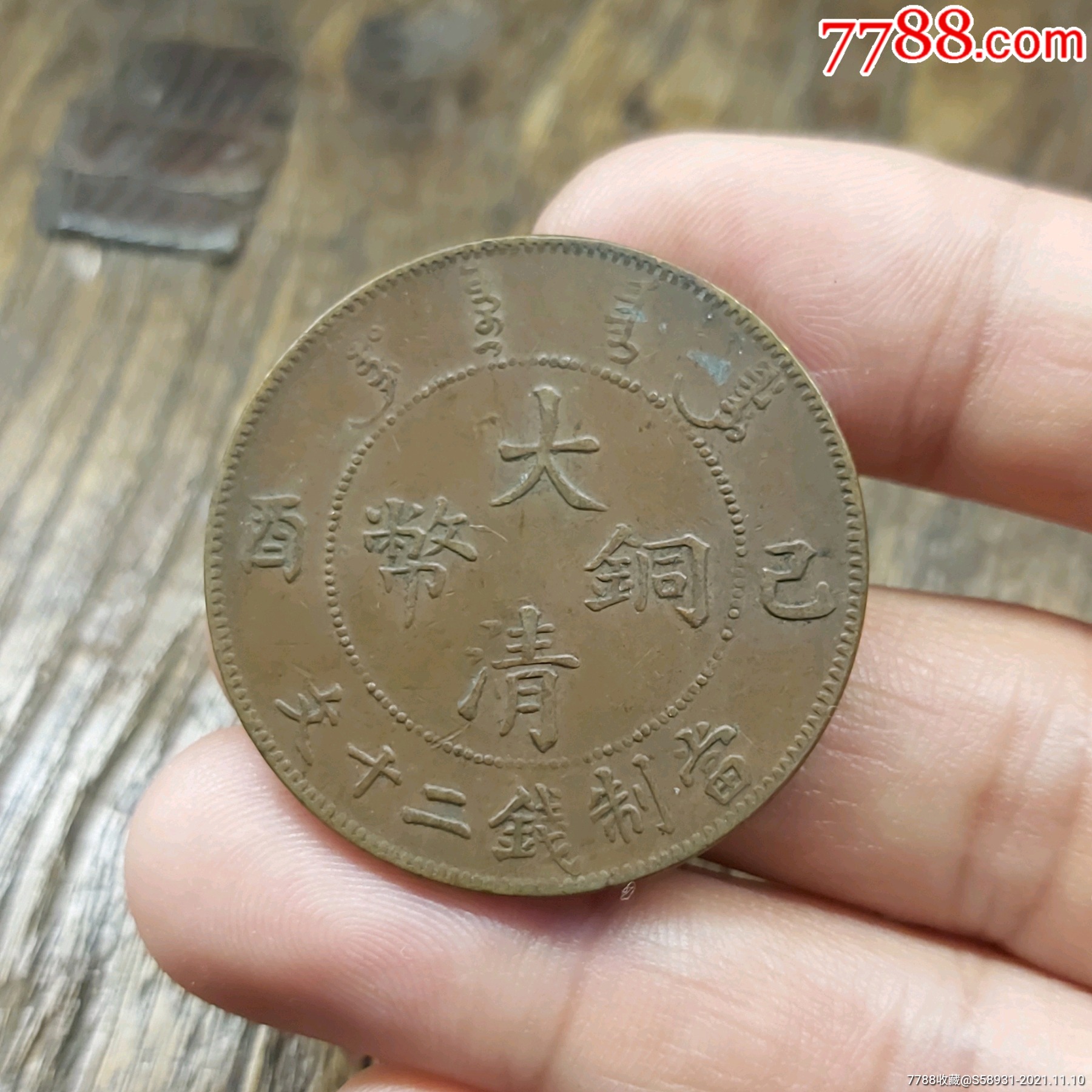 已酉大清铜币二十文