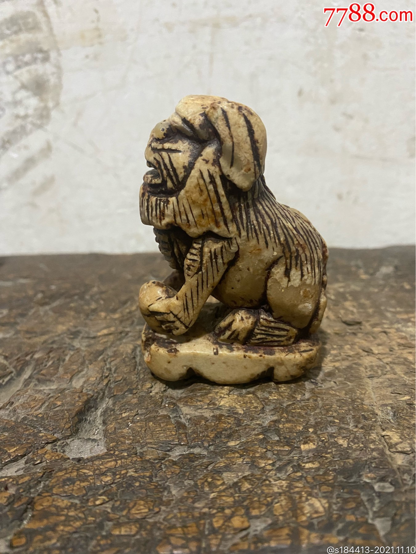 清代寿山石狮子摆件