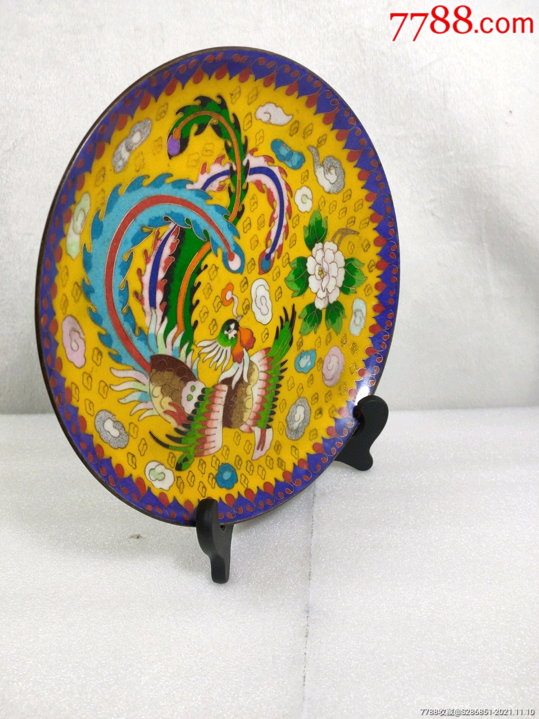 铜胎掐丝景泰蓝盘子,不议价