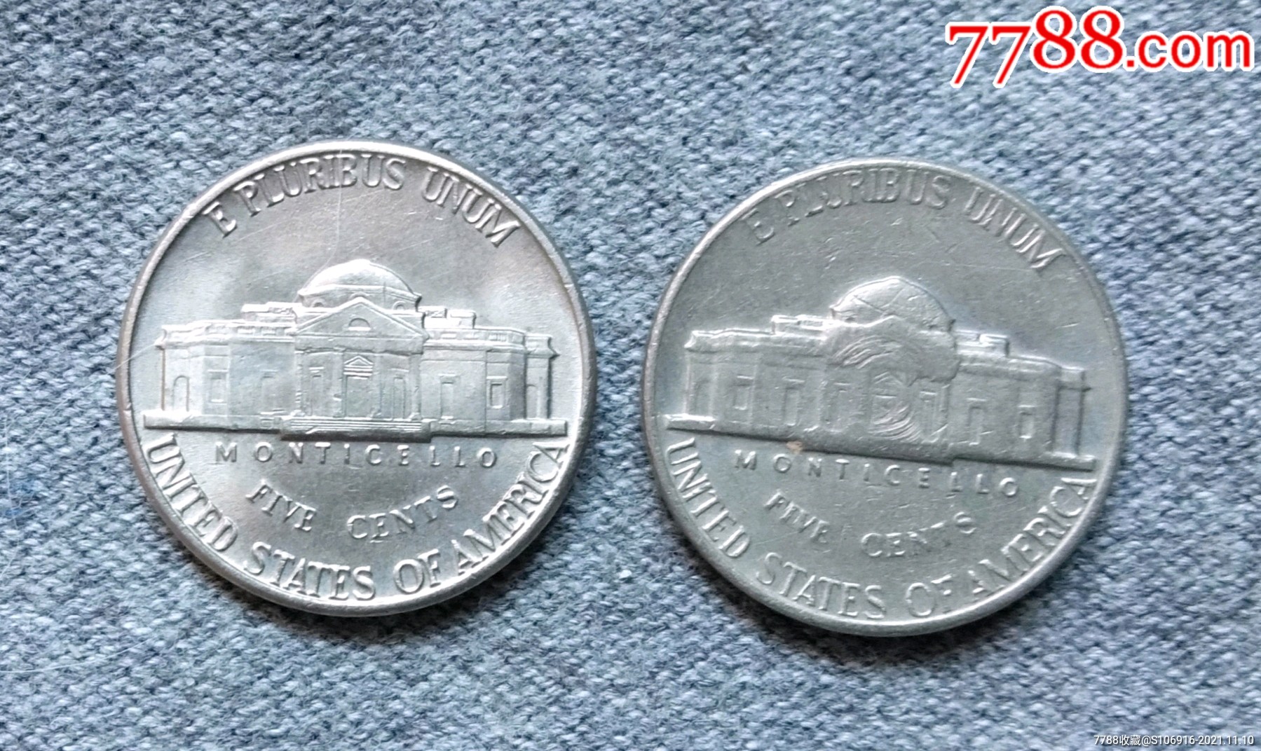 五美分二枚合售_外国钱币_种类图片_收藏价格_7788茶具