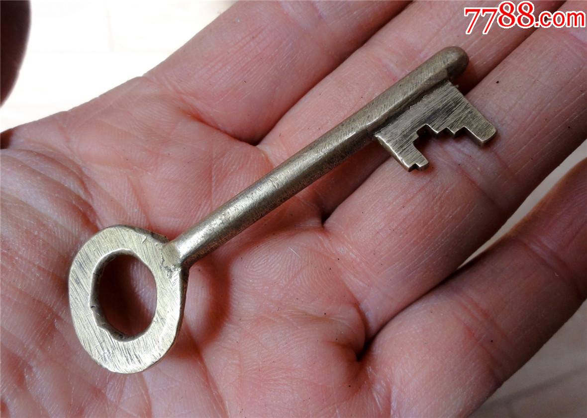 锁具收藏2111c民国老式全铜钥匙单只66mm