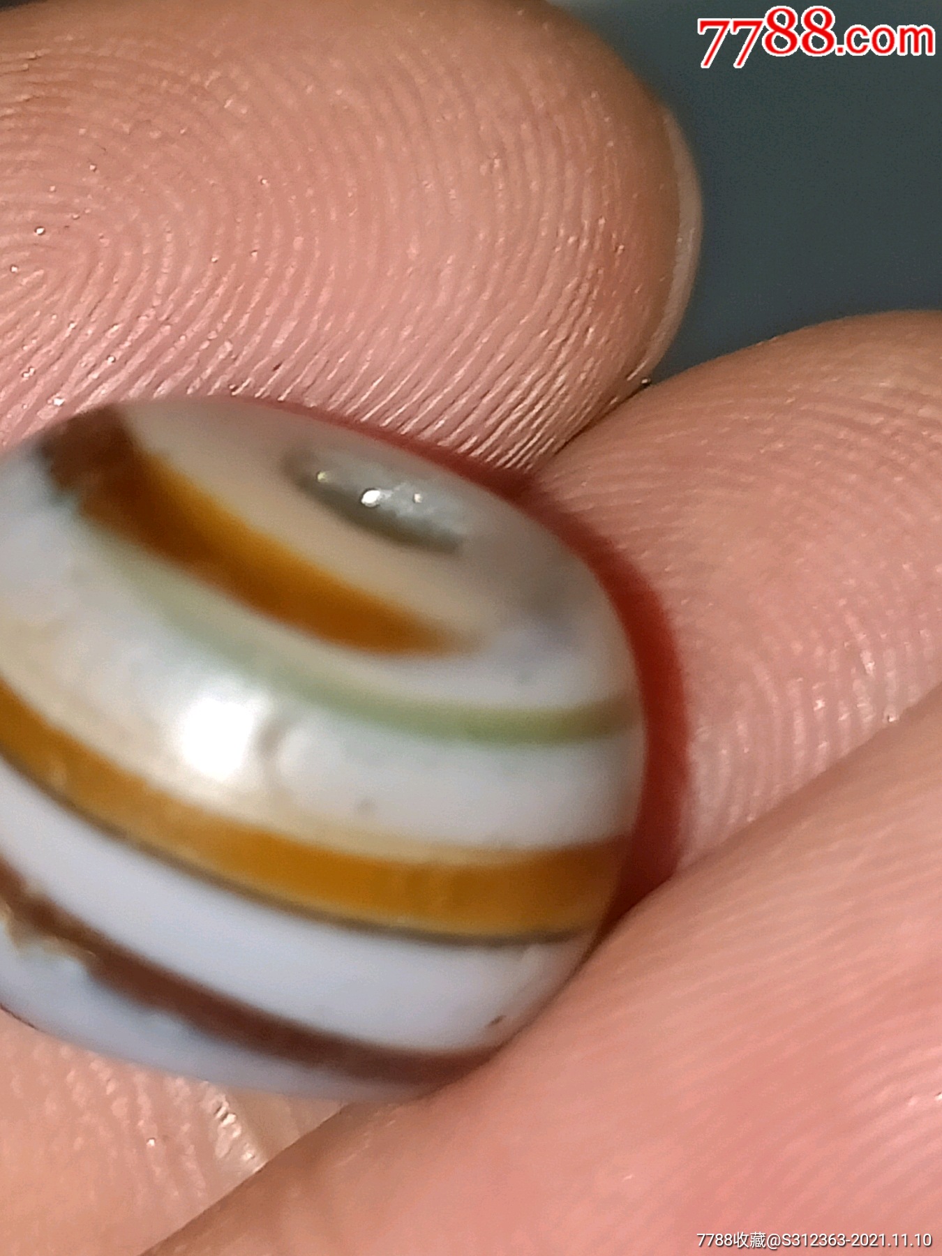 藏传老绞胎琉璃珠