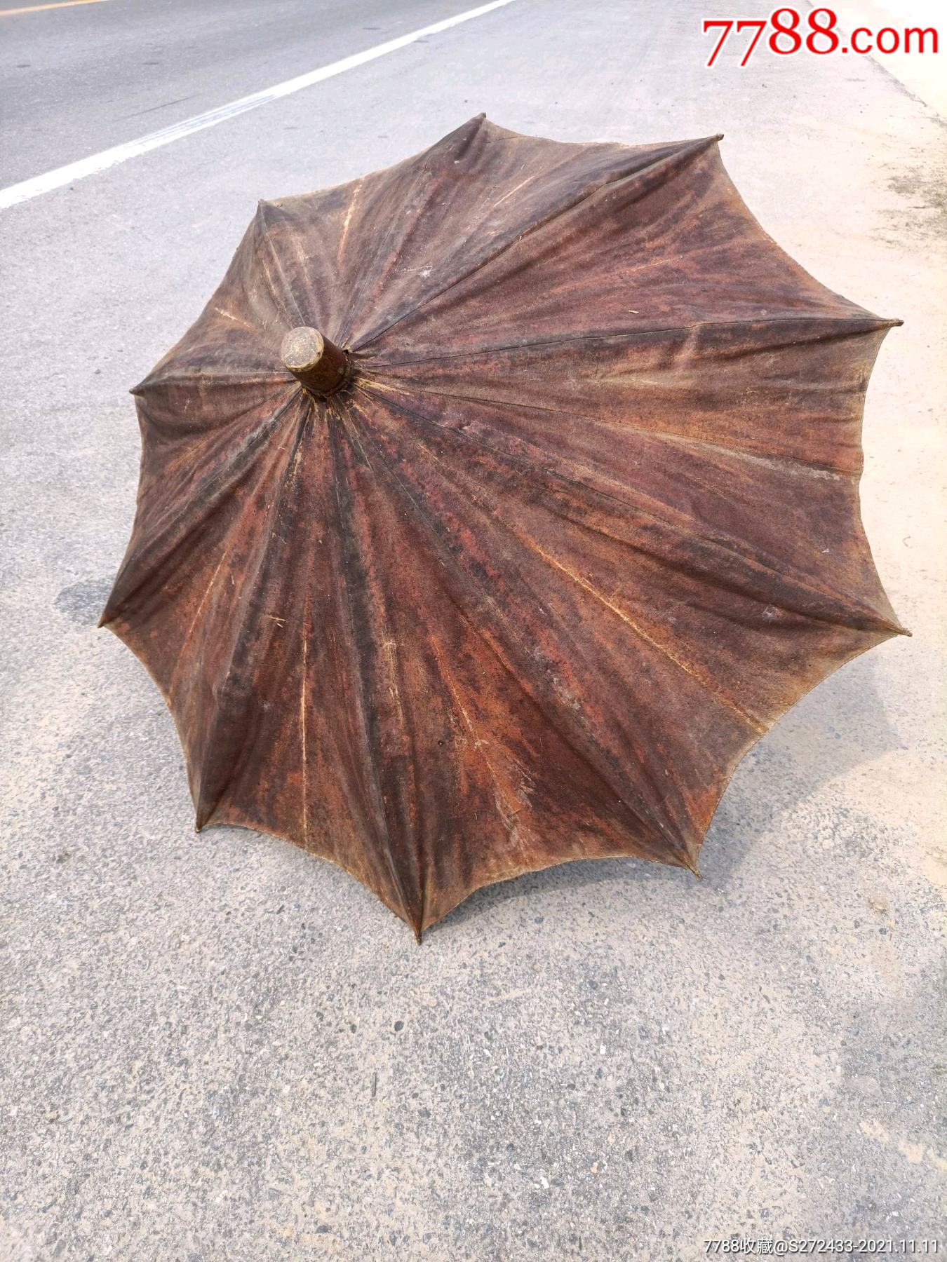 乡下收用的油布伞一个完整包老品相如图