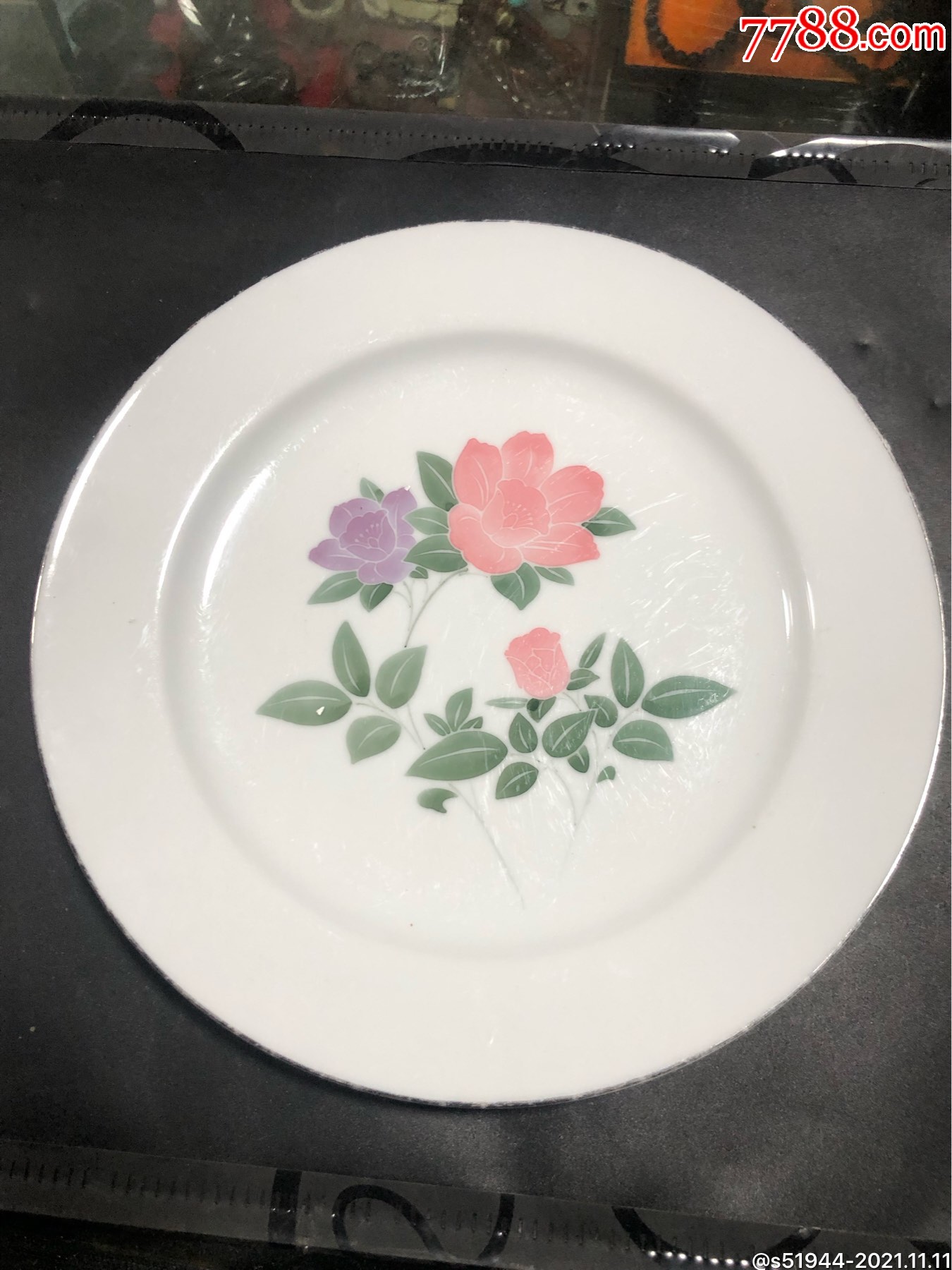 湖南醴陵蝴蝶款山茶花大盘