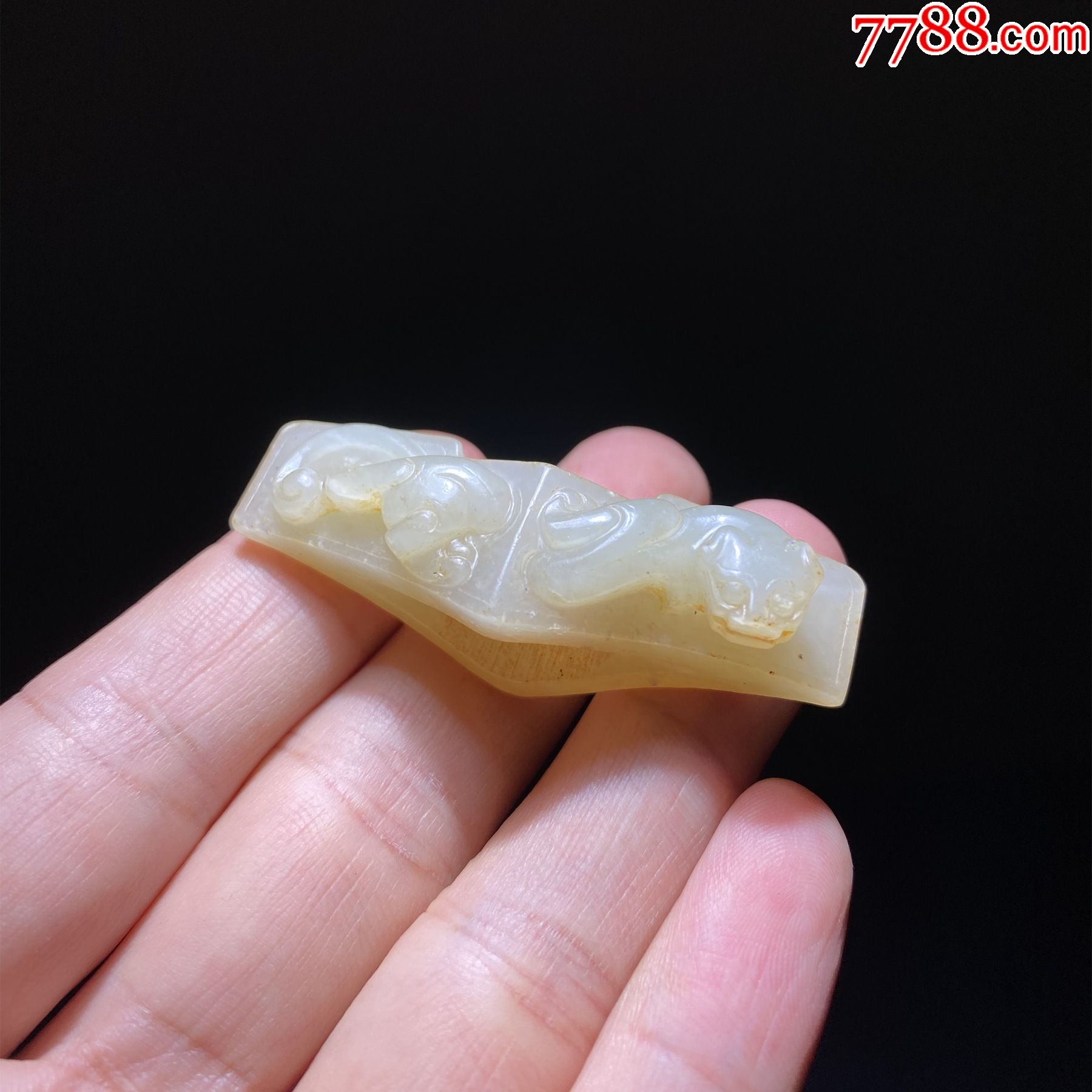 战汉和田玉白玉螭纹剑格古玉礼器和田玉剑首剑格剑剑璏剑珌